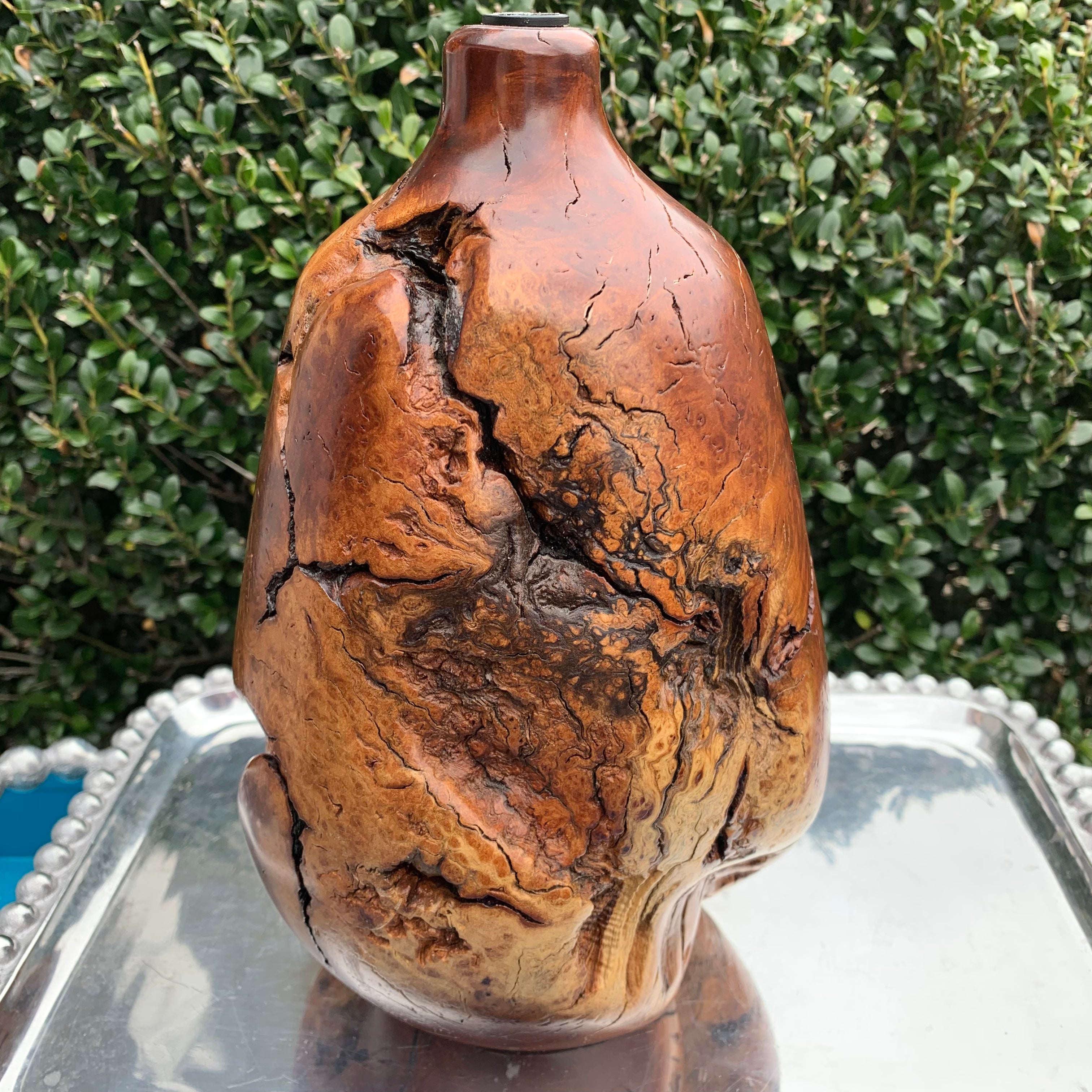 LV-1956 California Wild Lilac Burl Wood Turned Pot, Hollow Form, Vase –  Elvio Design