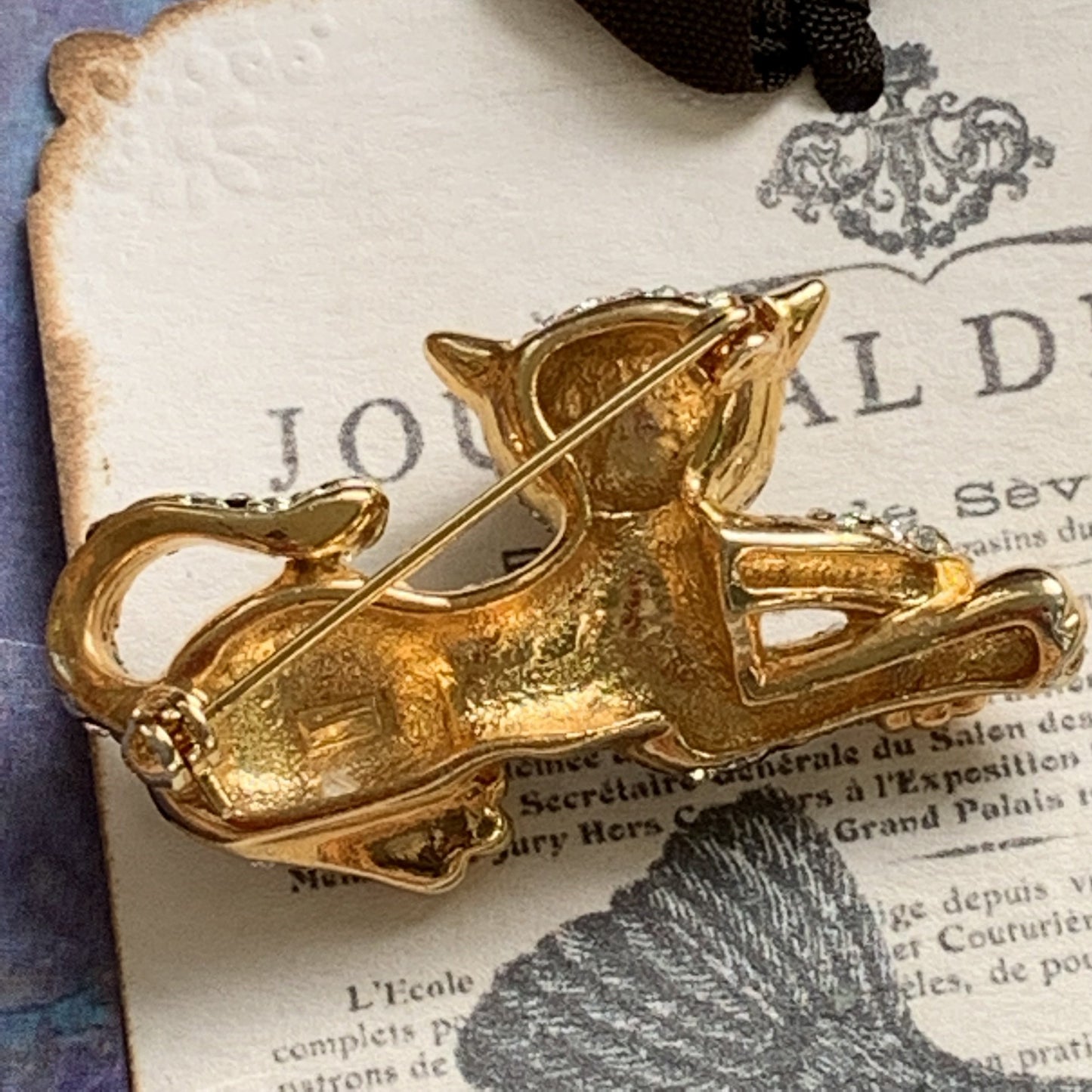 Vintage Rhinestone Baby Leopard Pin - Lady Slippers