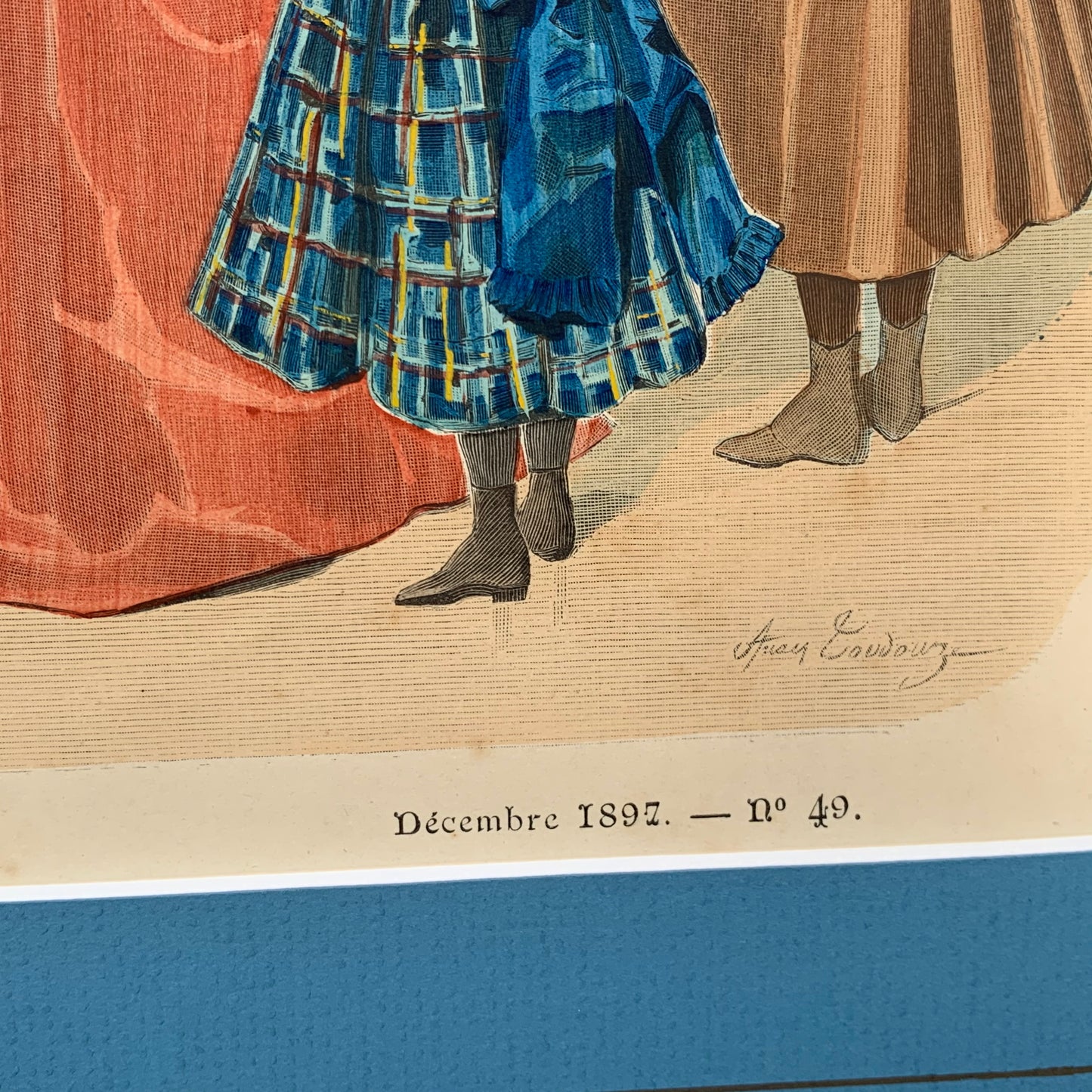 Antique 1897 La Mode Illustree French Fashion Plate Family