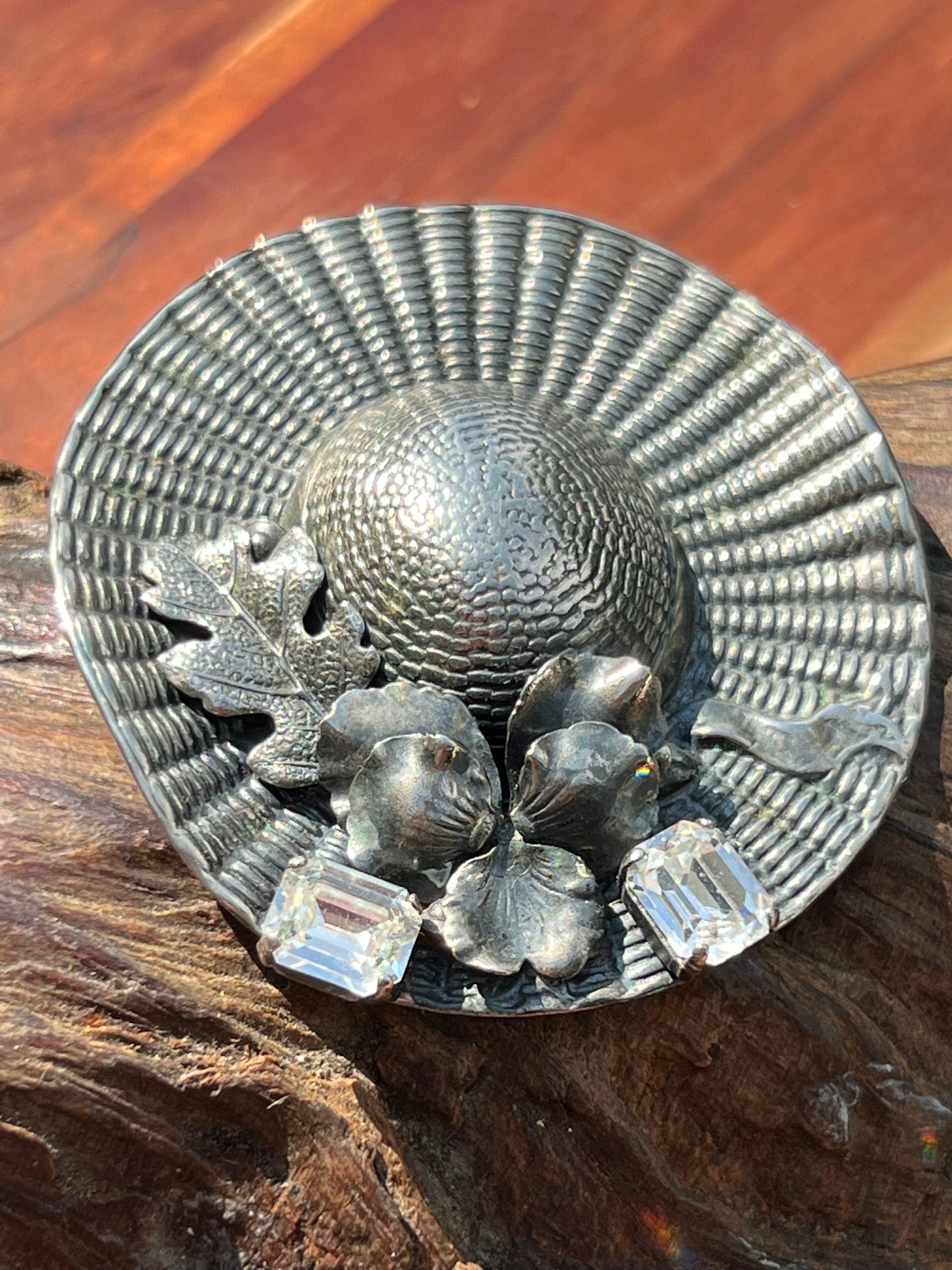 Vintage Ermani Bullati Pansy Sun Bonnet Pin