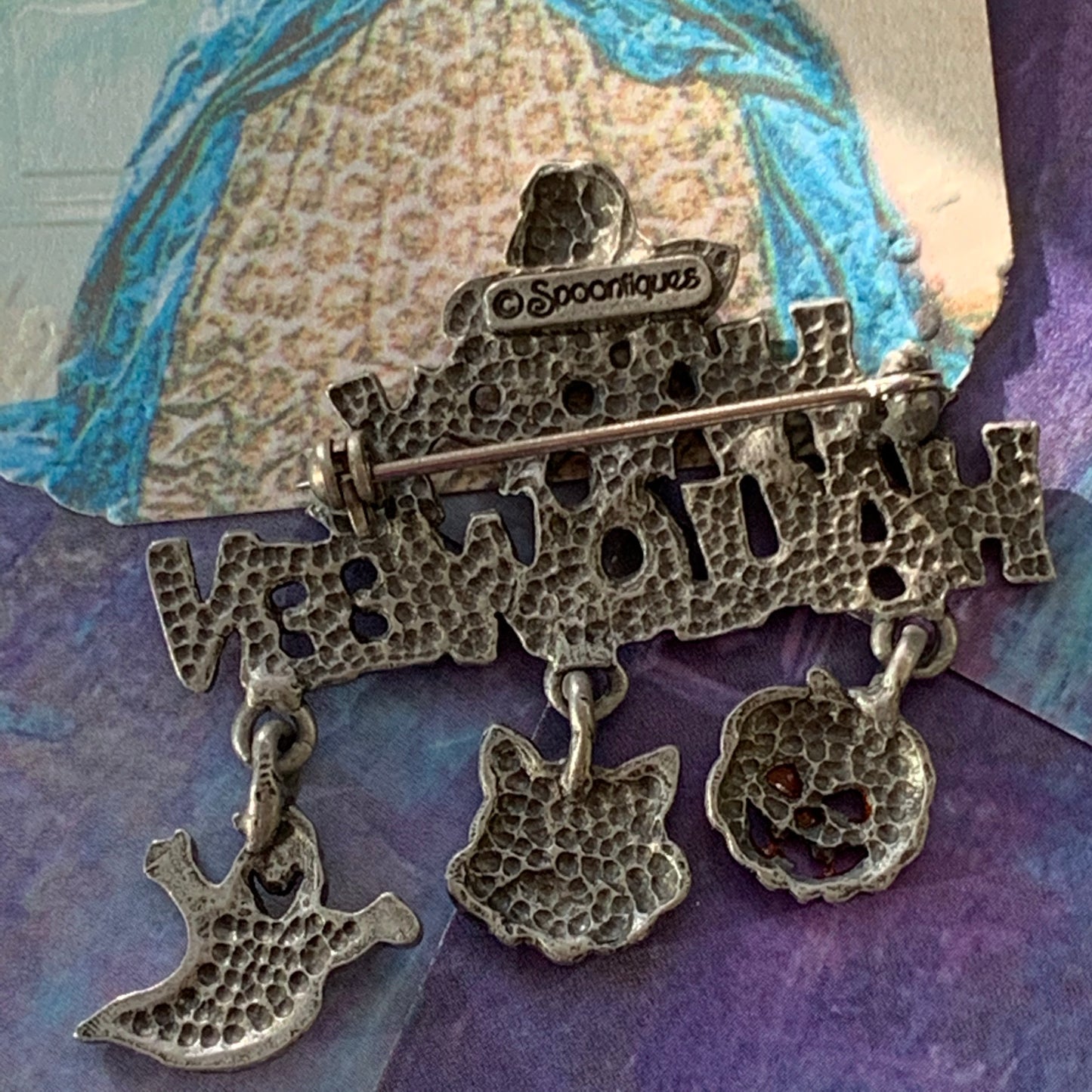Vintage J.J. Spoontiques Halloween Pin - Lady Slippers