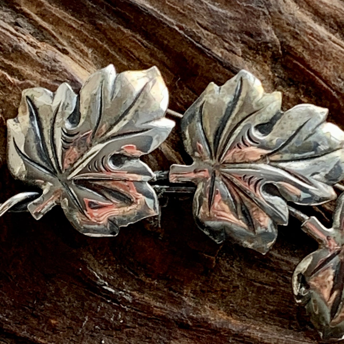 Vintage Raimond Sterling Silver Floating Leaves Pin