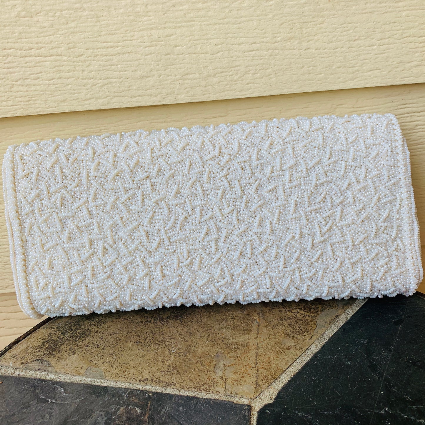 Vintage Hand Beaded Bridal Clutch Purse by Josef