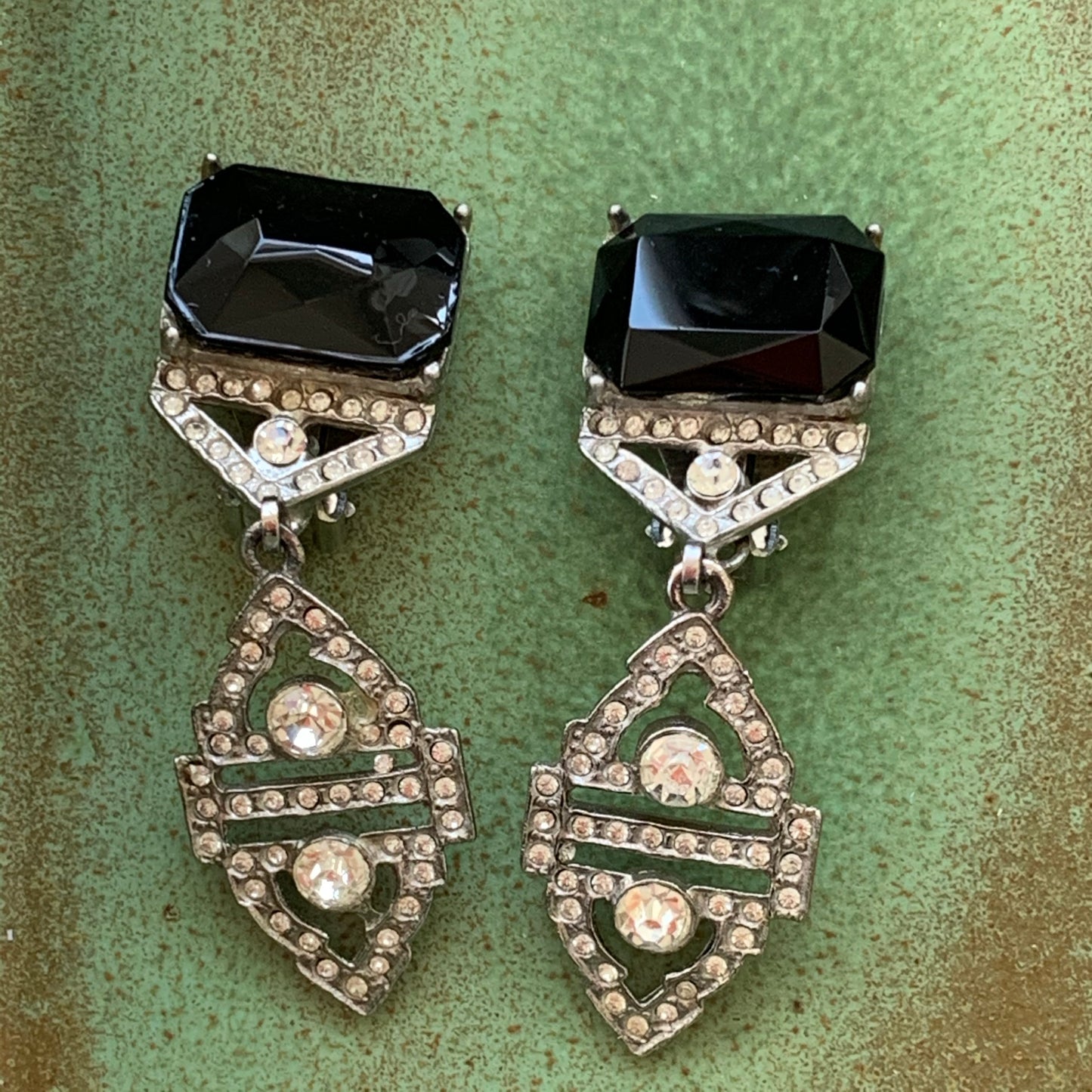Art Deco Rhinestone Earrings - Lady Slippers