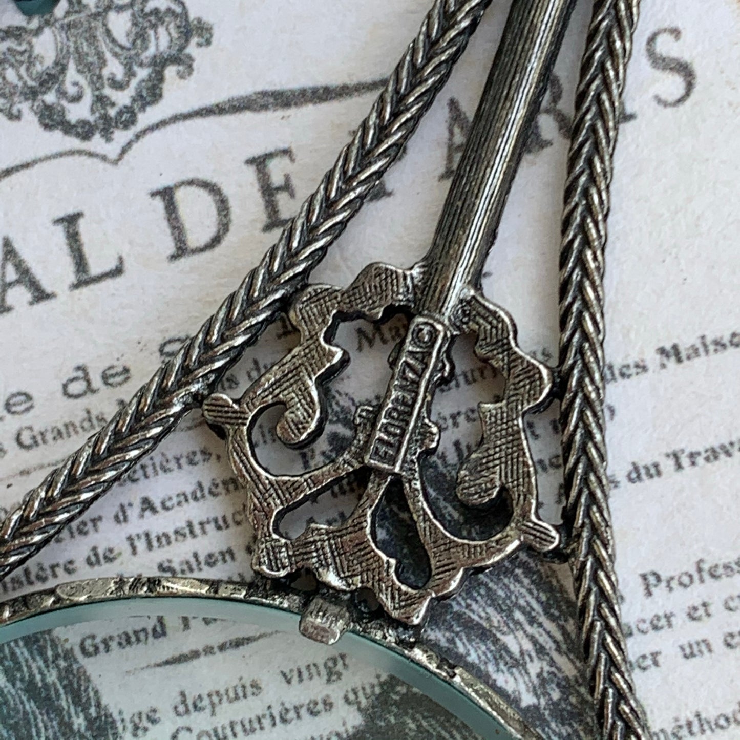 Vintage Florenza Victorian Revival Magnifying Necklace