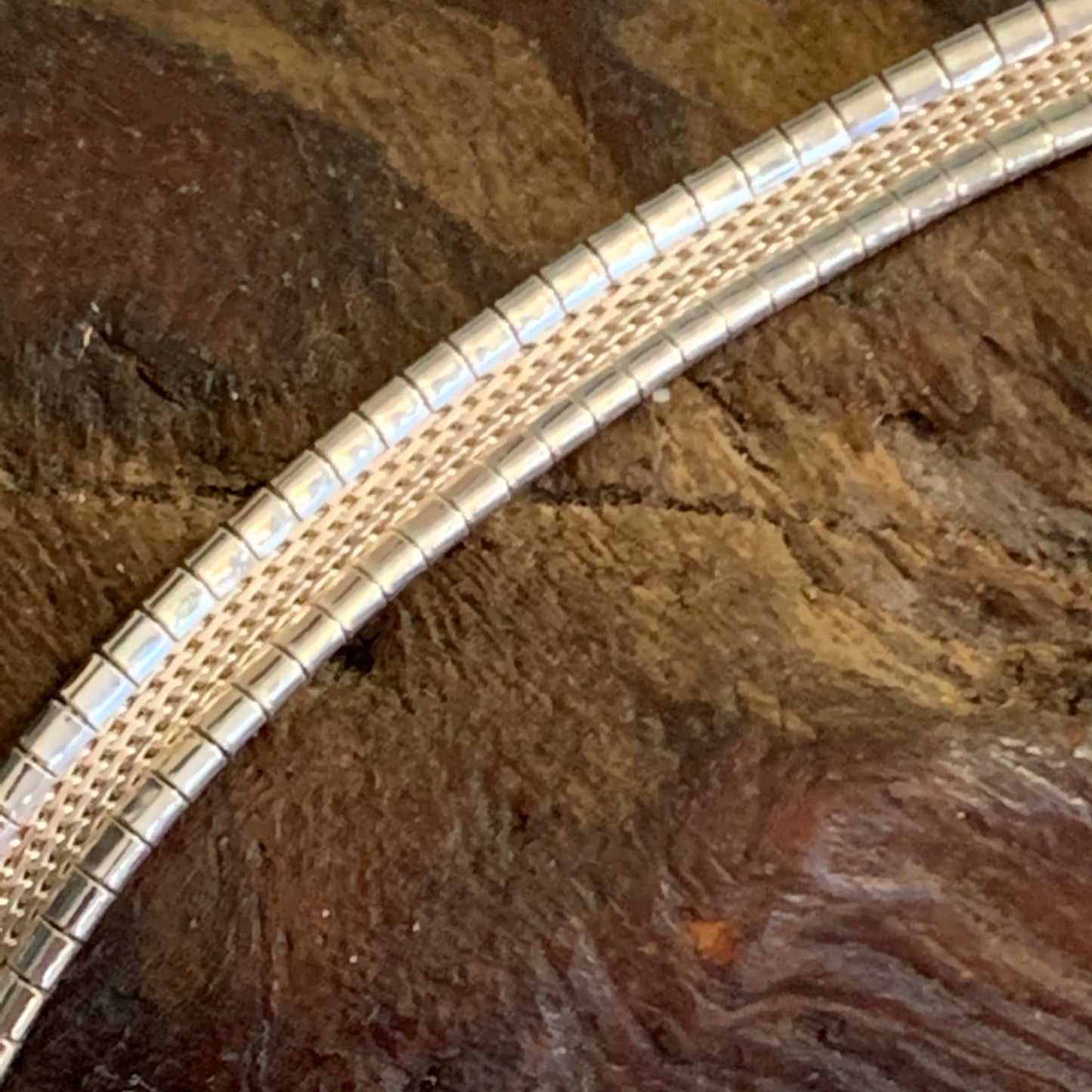 Italian Sterling Silver Omega Chain Necklace