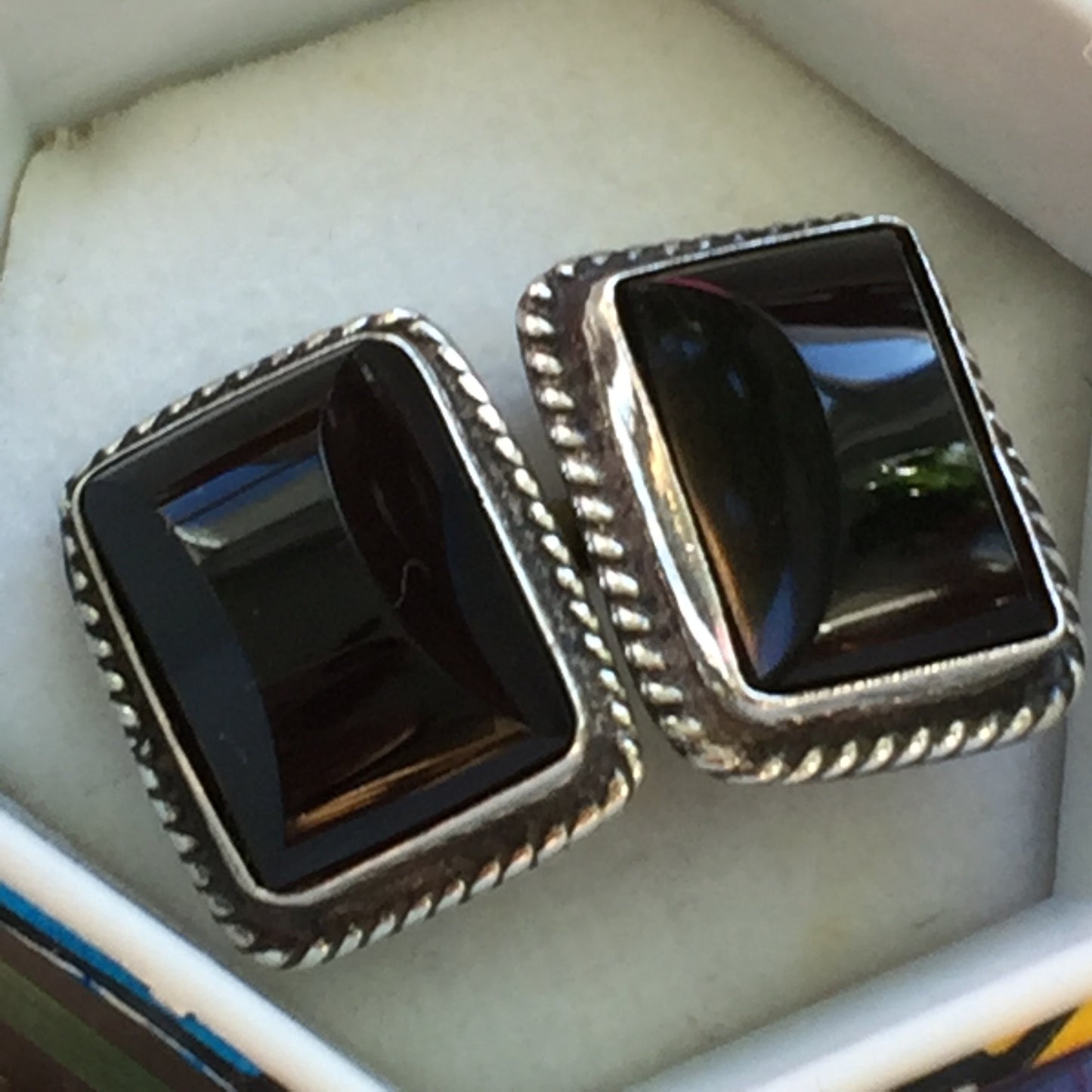 Sterling Silver and Onyx Earrings - Lady Slippers