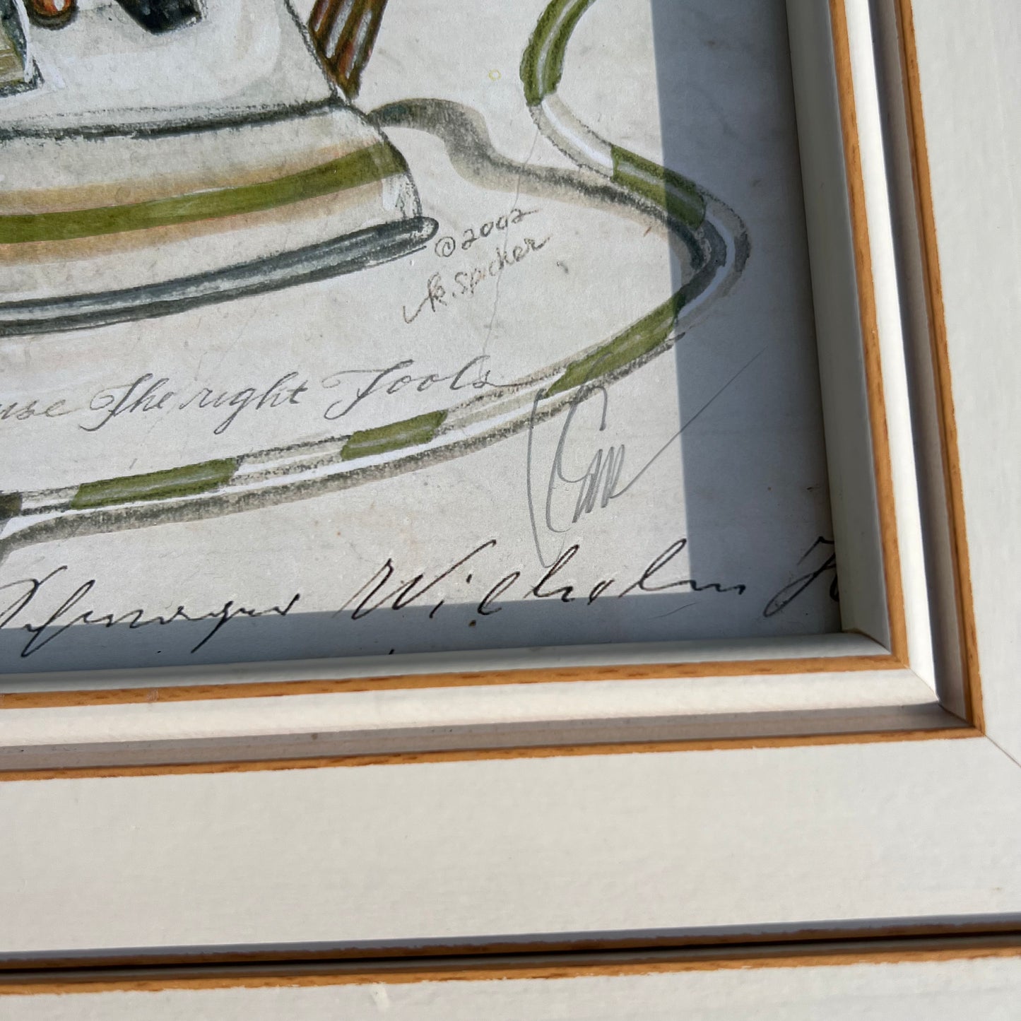 4 Piece Collection Spicher & Co Laundry Framed Watercolor Prints under Glass