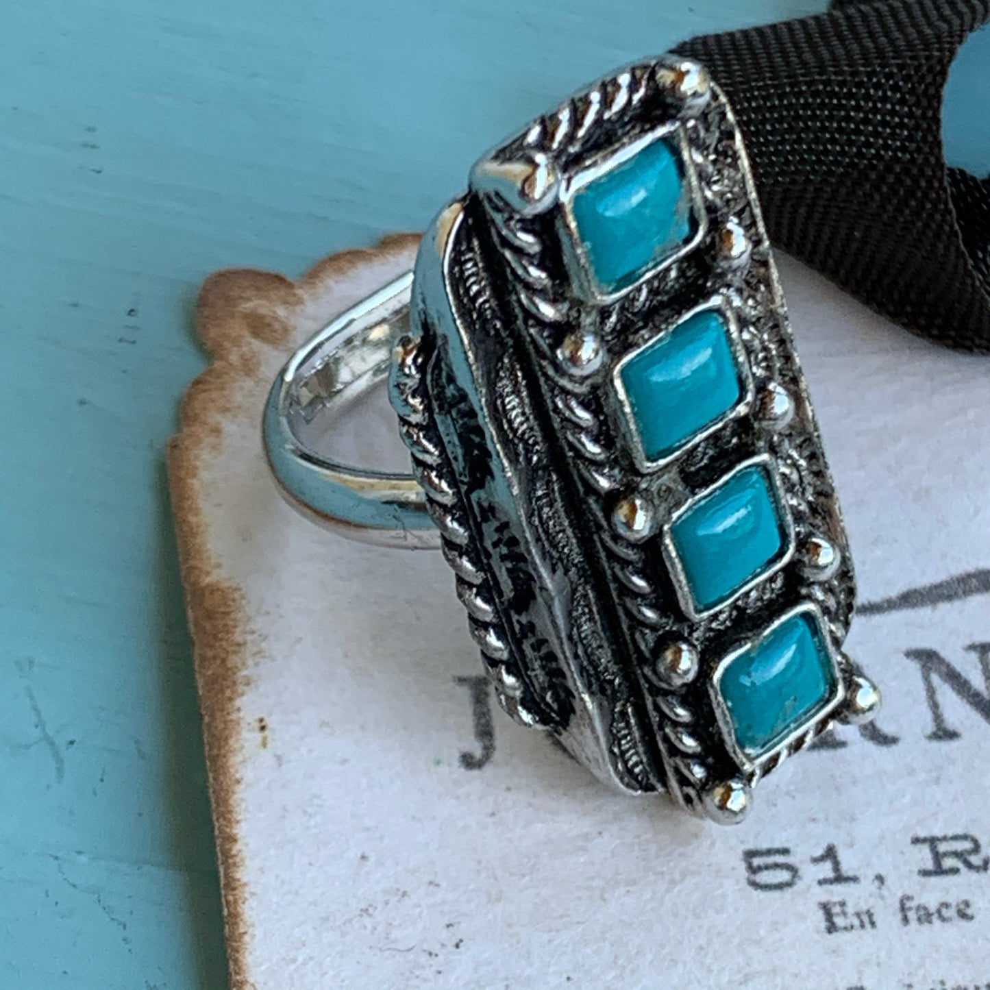 Vintage Faux Turquoise Southwestern RIng
