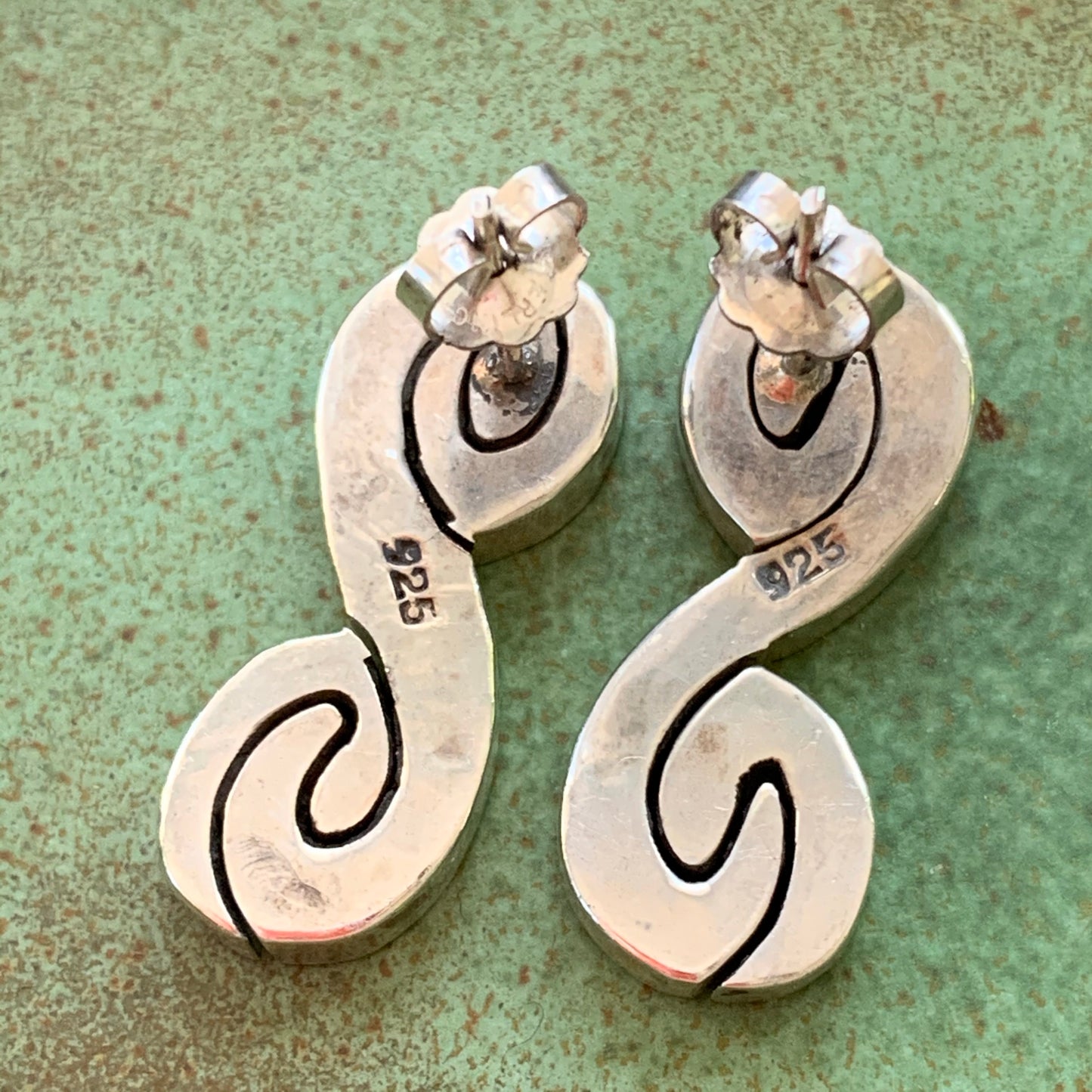 Mid Century Modern Sterling Silver Articulated Earrings - Lady Slippers