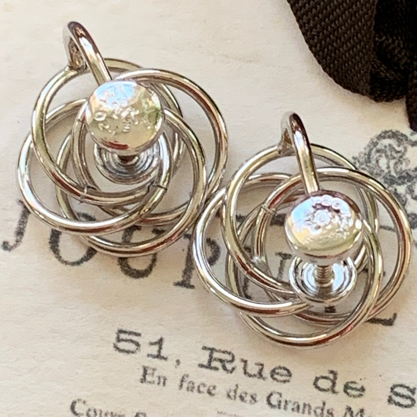 Mid Century Modern Gold Filled over Sterling Screw Back Earrings - Lady Slippers