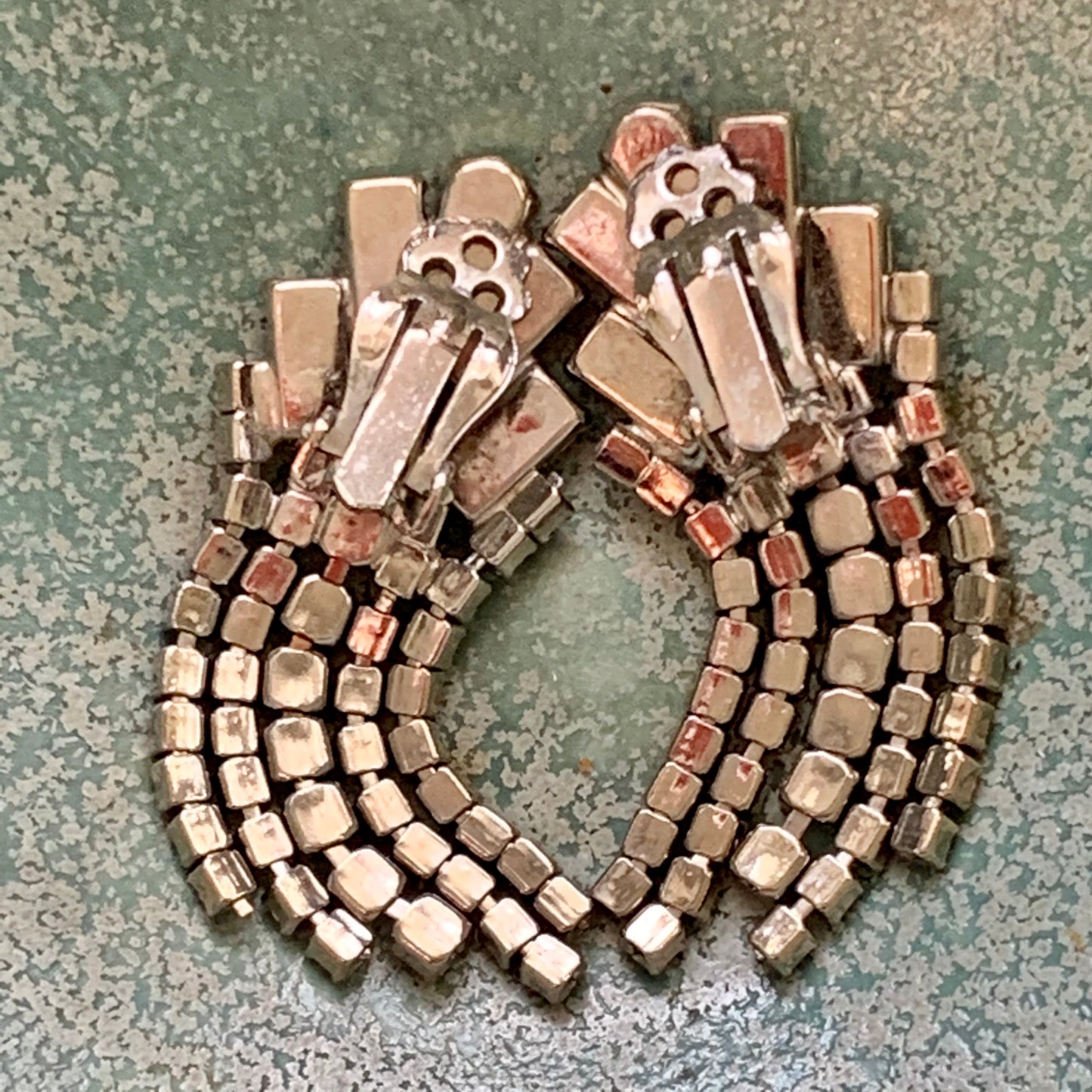 Vintage Dangling Rhinestone Earrings - Lady Slippers