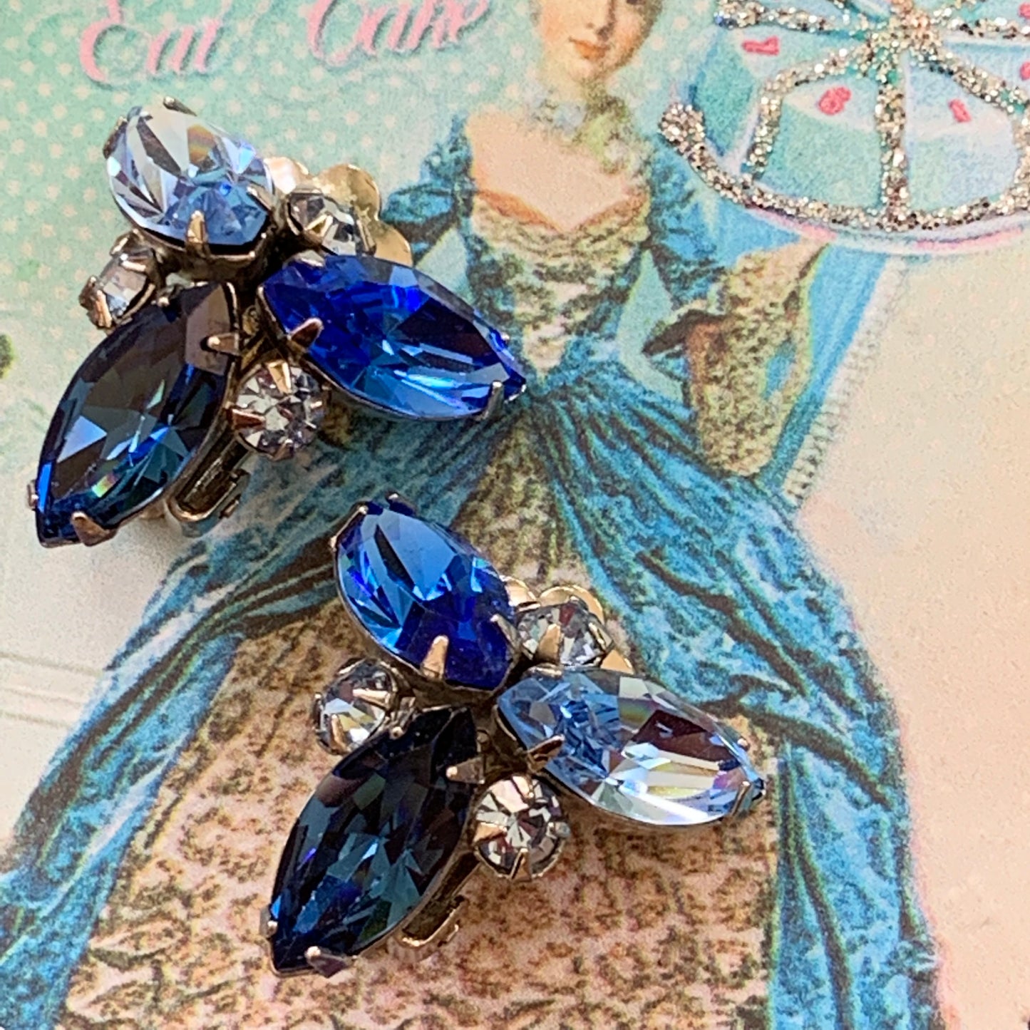 Vintage Vogue Rhinestone Earrings - Lady Slippers