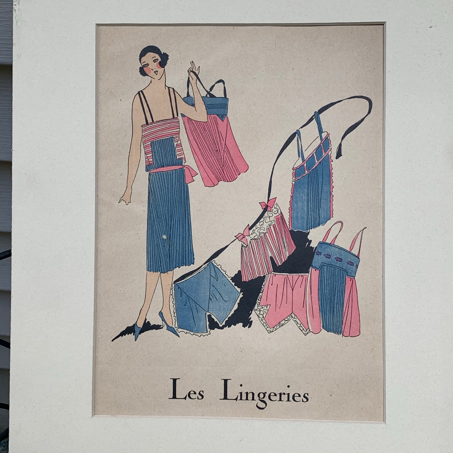 Antique Les Lingeries Hand Colored French Print