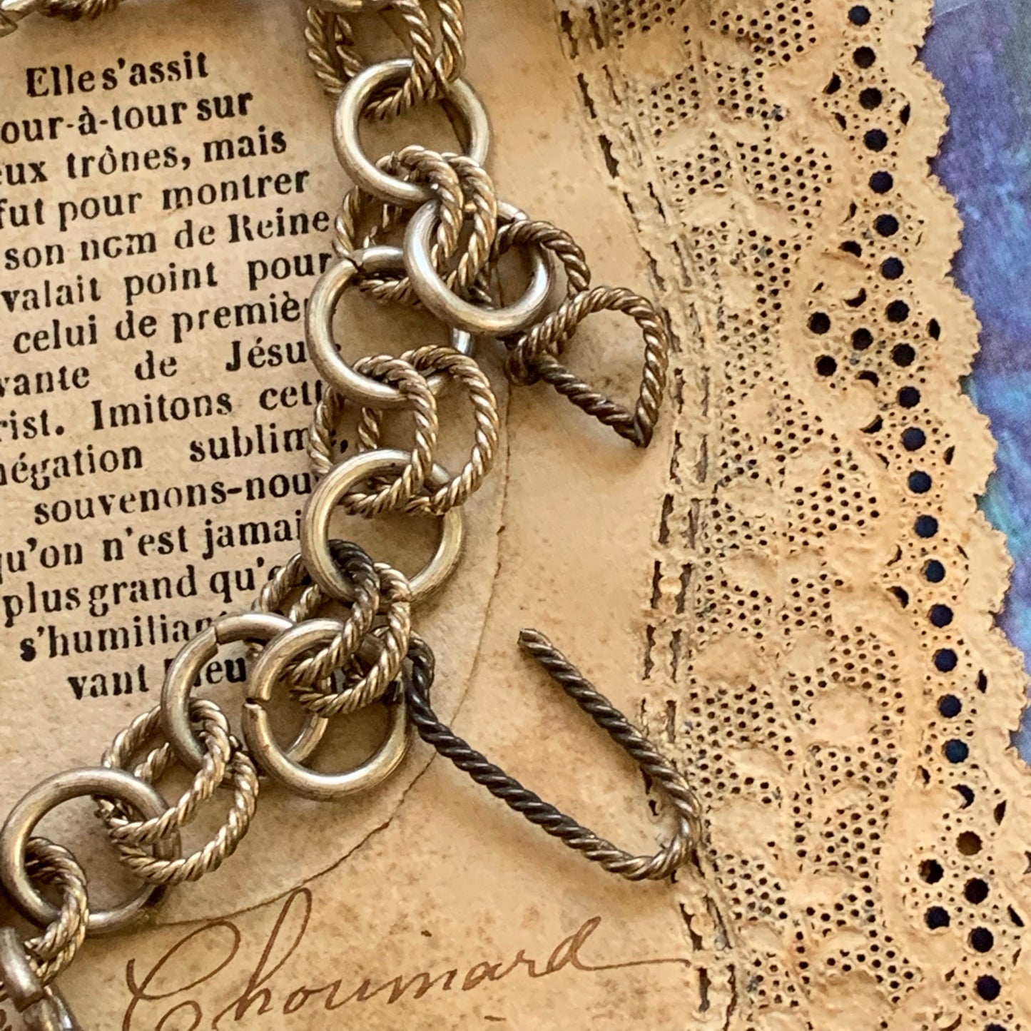 Vintage Sterling Silver Charm Bracelet - Lady Slippers
