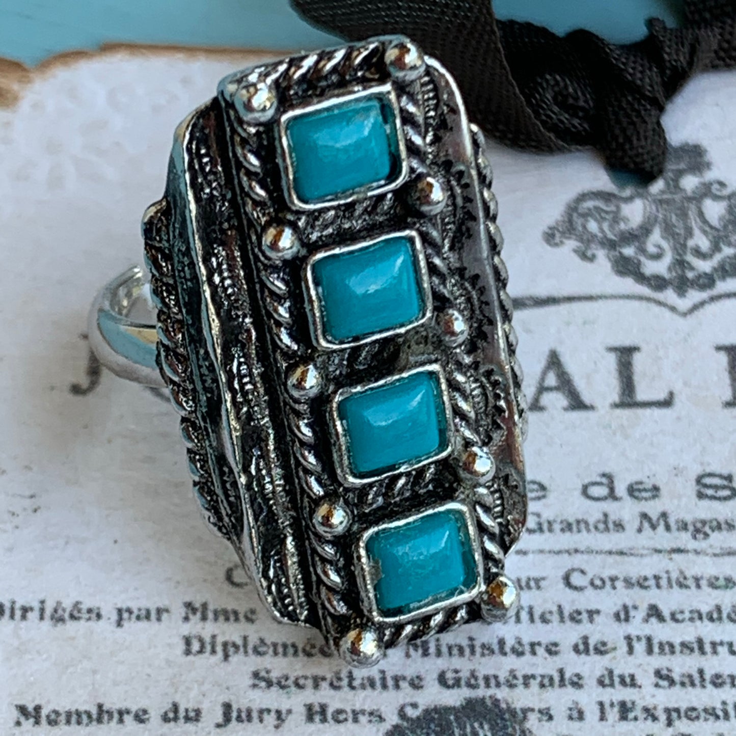 Vintage Faux Turquoise Southwestern RIng