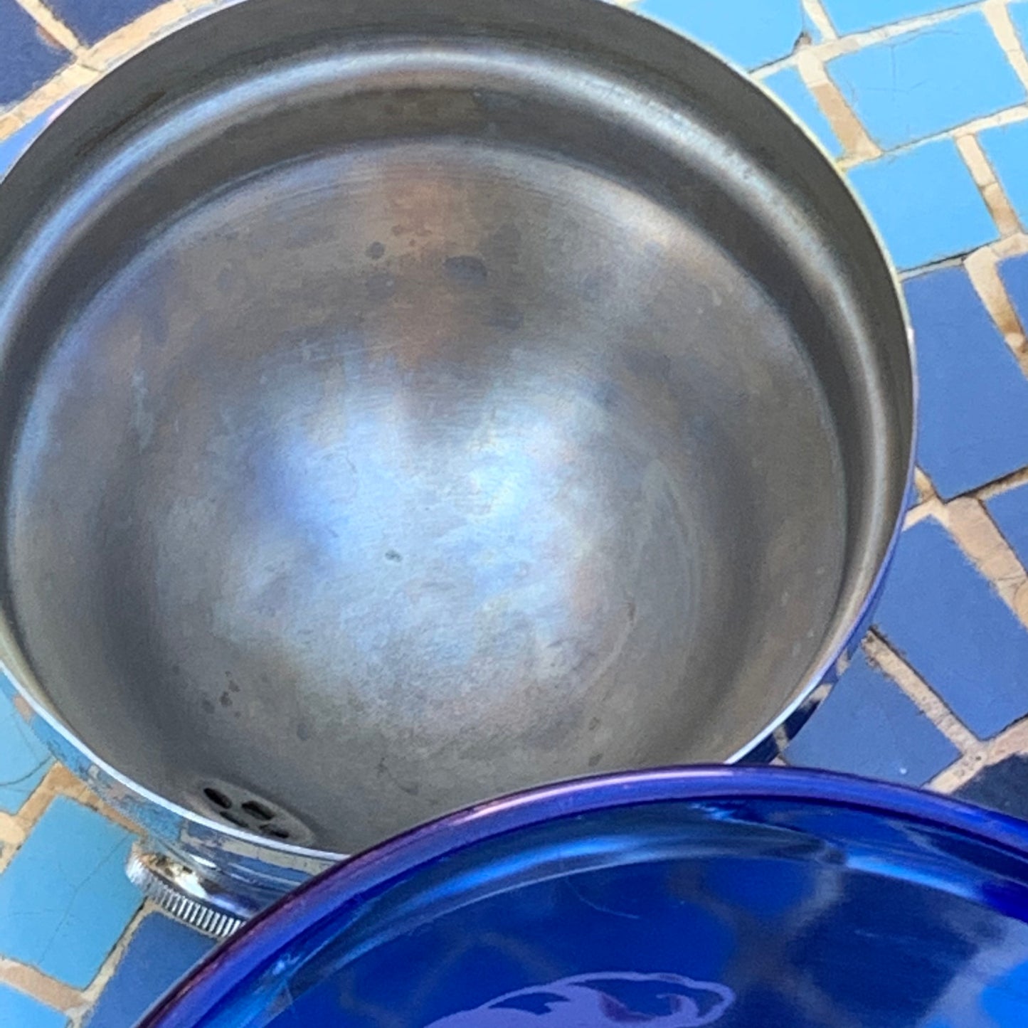 Vintage Hazel Atlas Sportsman Series Blue Bar Set