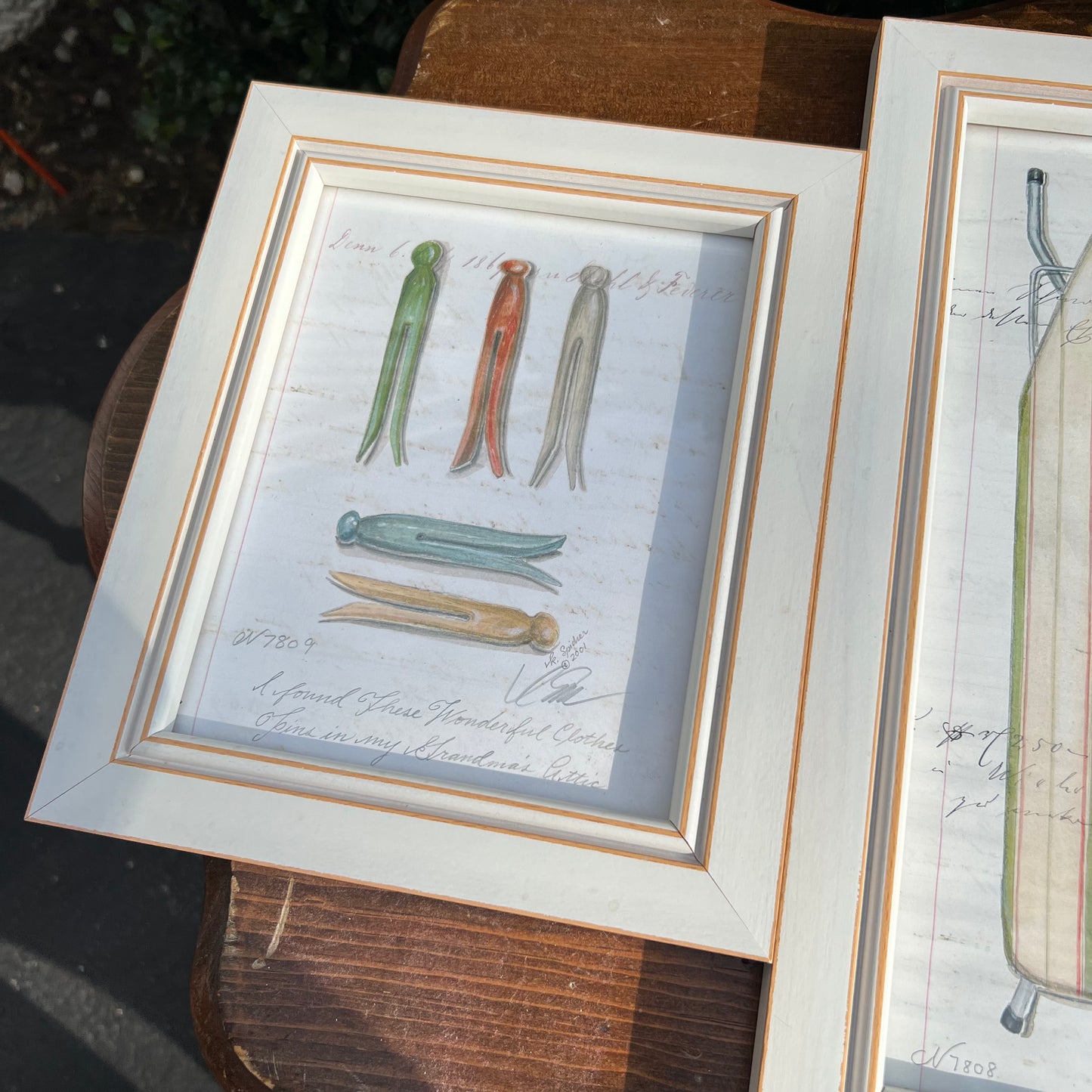 4 Piece Collection Spicher & Co Laundry Framed Watercolor Prints under Glass