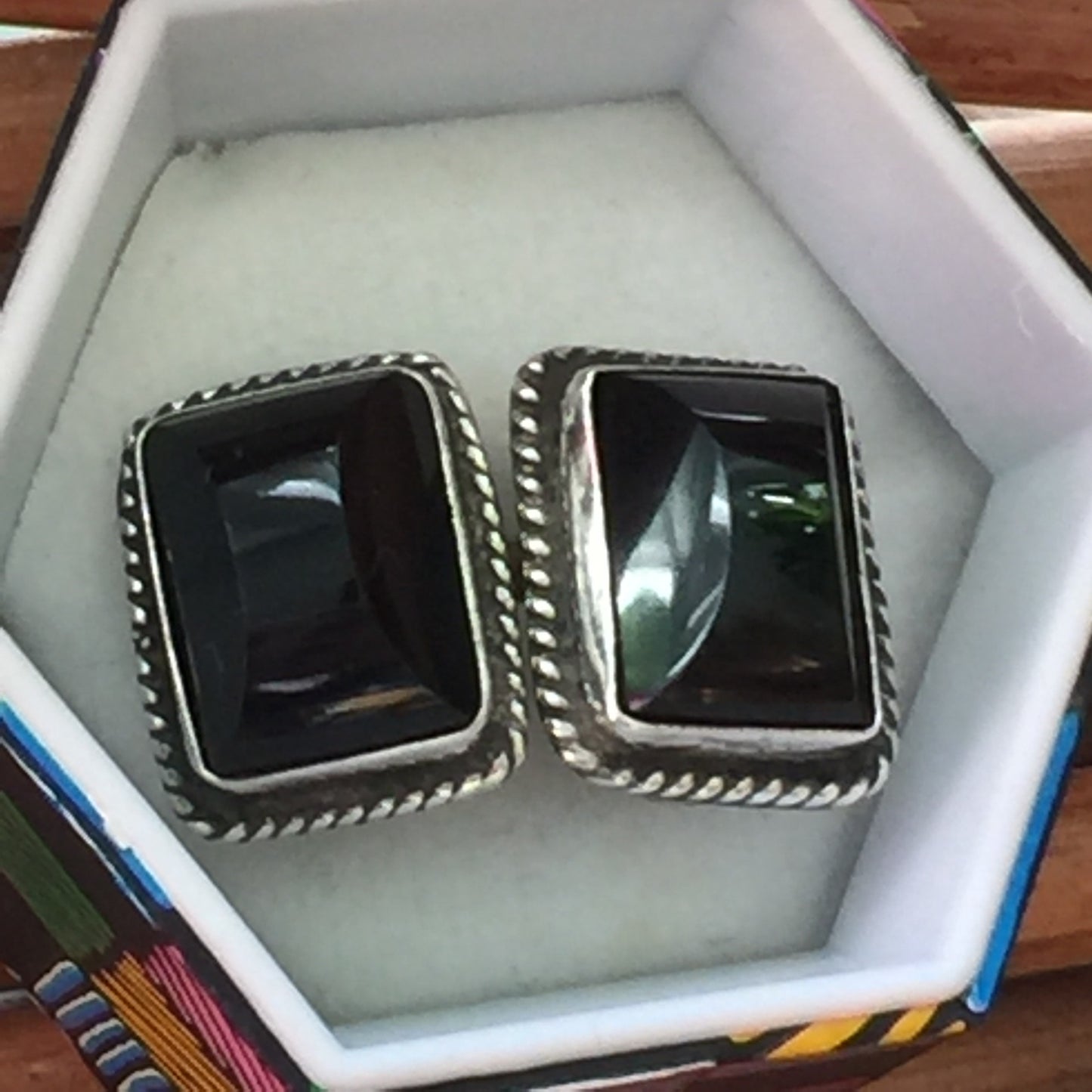 Sterling Silver and Onyx Earrings - Lady Slippers