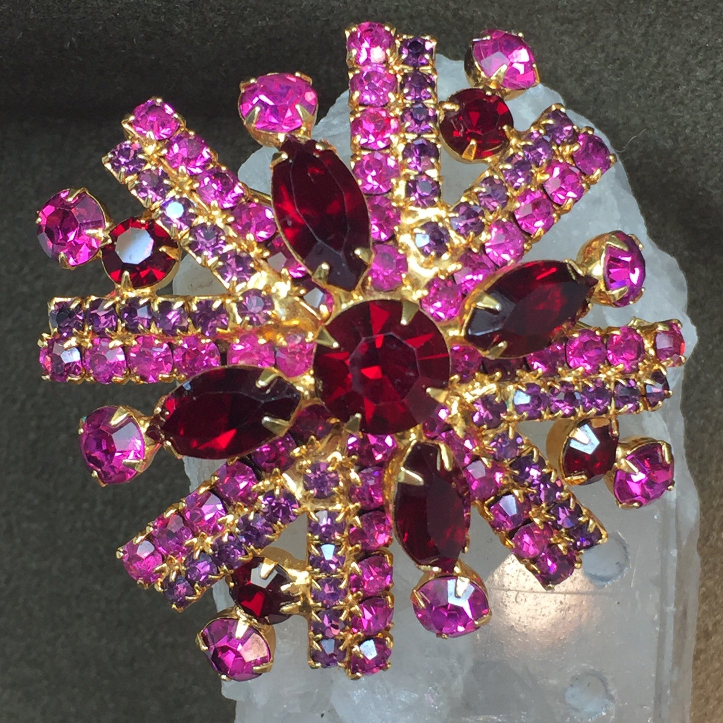 Vintage Red & Pink Juliana D & E DeLizza & Elster Pin - Lady Slippers