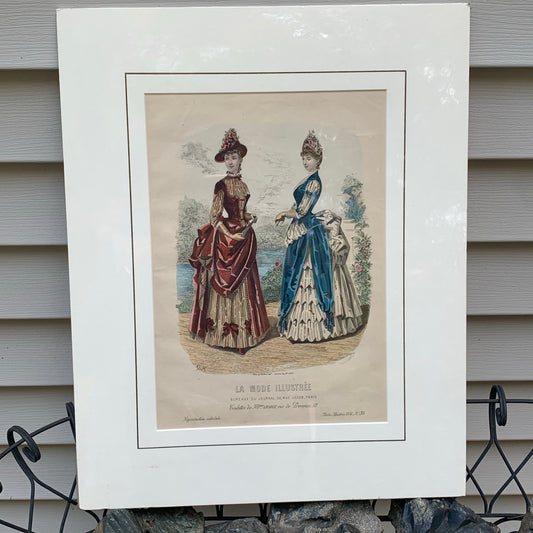 Antique 1886 La Mode Illustree French Fashion Print