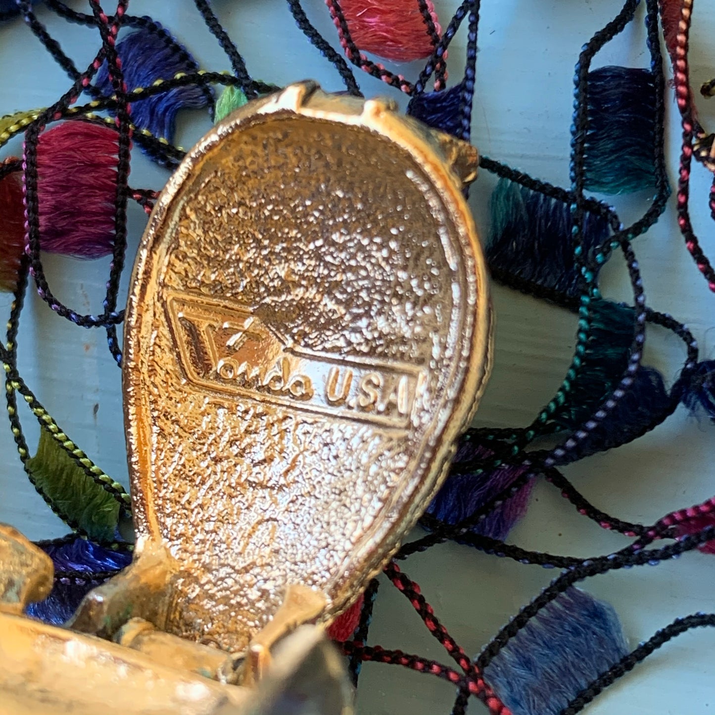 Vintage Vonda USA Owl Solid Perfume Owl Pin
