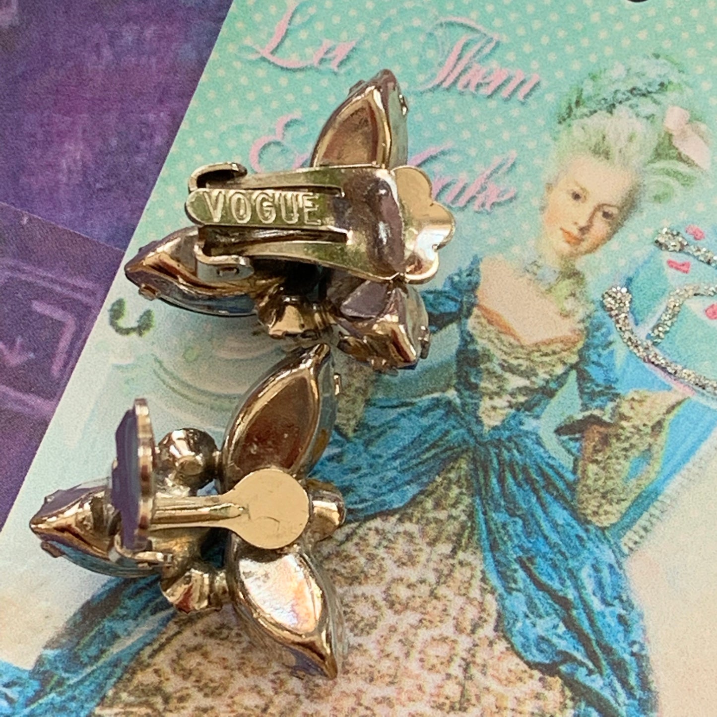 Vintage Vogue Rhinestone Earrings - Lady Slippers