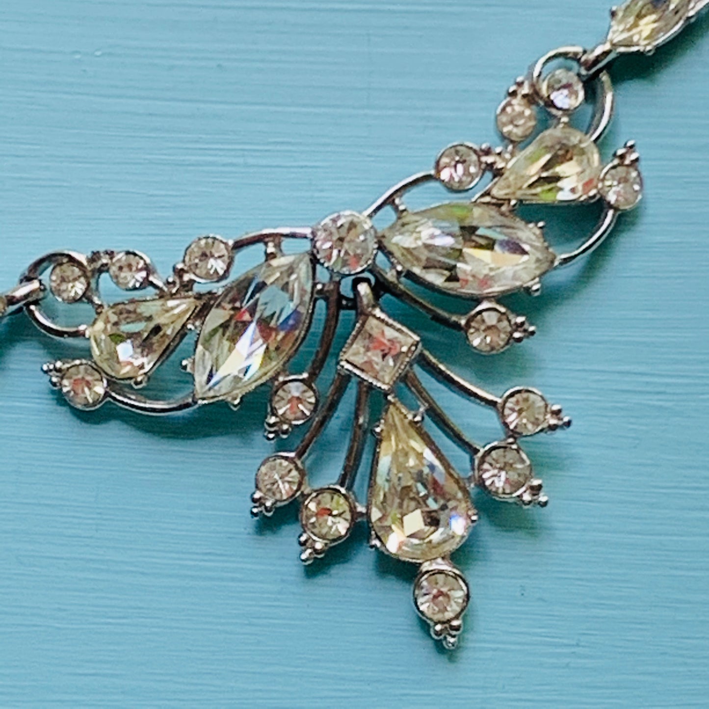 Vintage Ora Rhinestone Butterfly Necklace