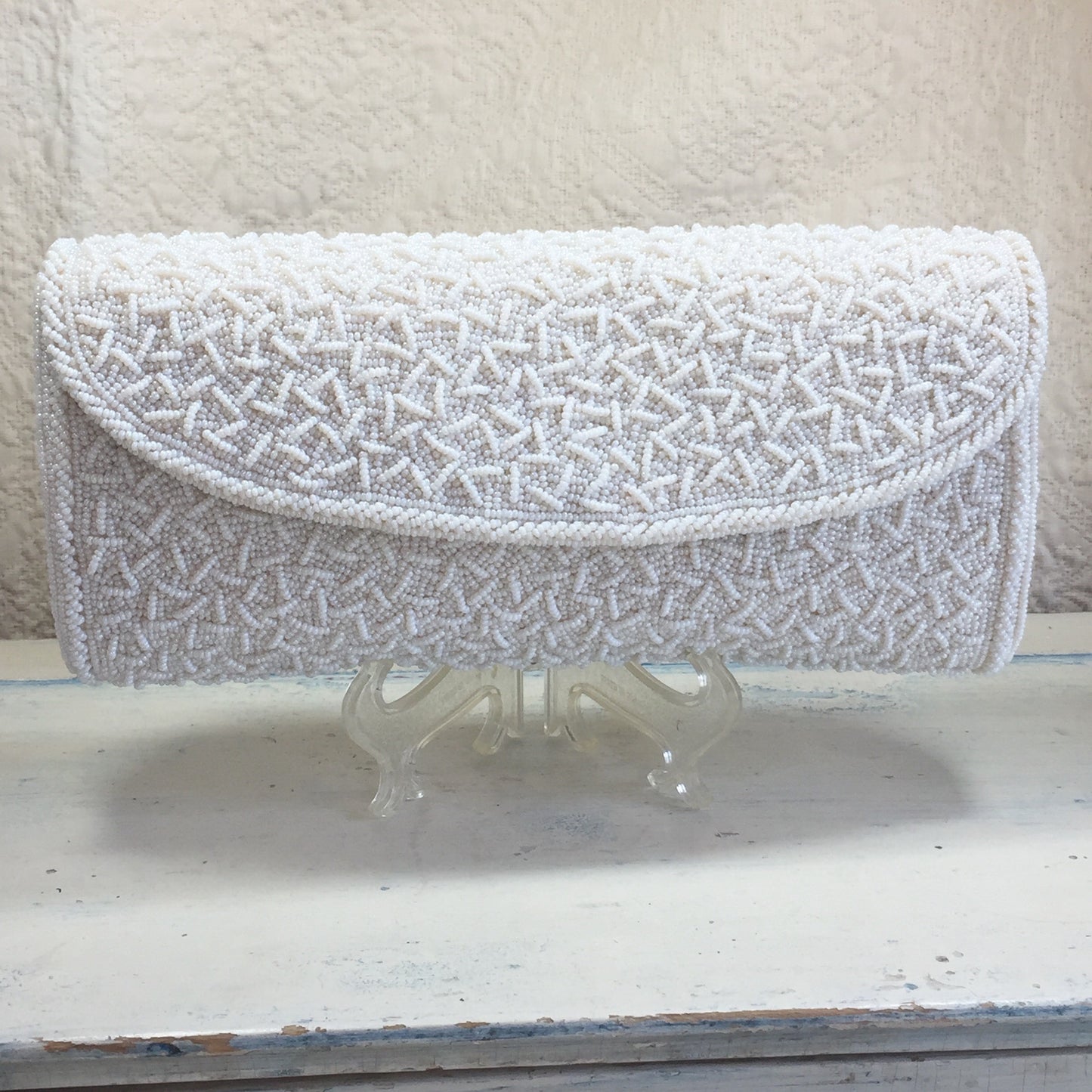 Vintage Hand Beaded Bridal Clutch Purse by Josef - Lady Slippers