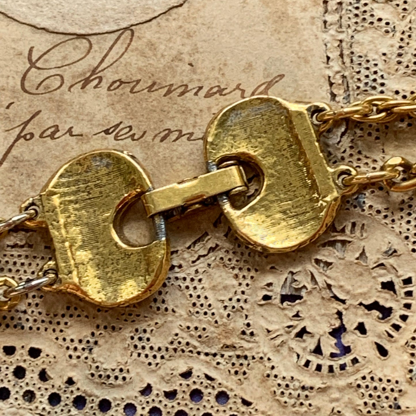 Vintage Reverse Painted Mini Perfume Necklace - Lady Slippers