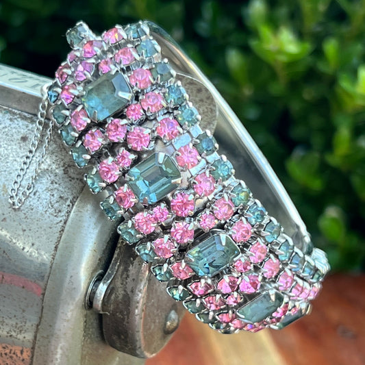 Vintage By Gale Rhinestone Cuff Bracelet