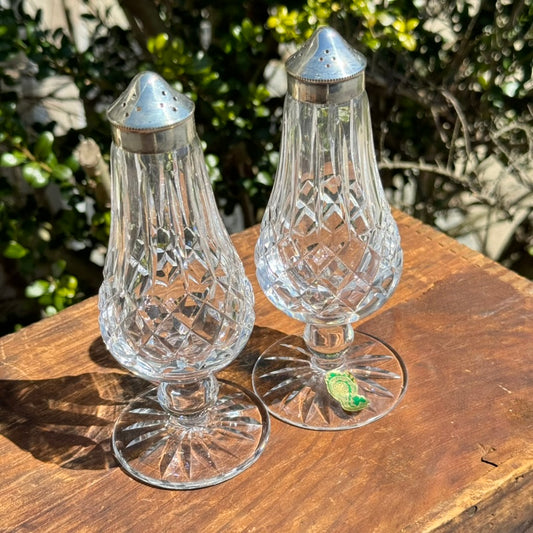 Waterford Lismore Crystal Footed Salt and Pepper Shakers