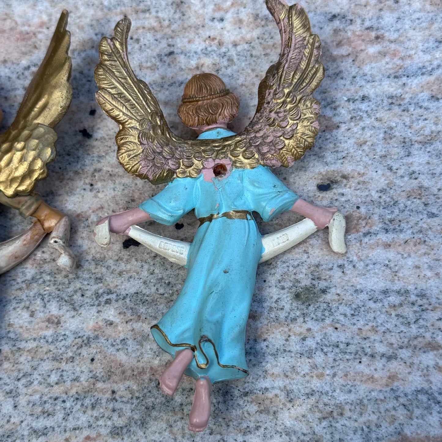 Two Vintage Italian 1983 Fontanini Winged Angels Gloria