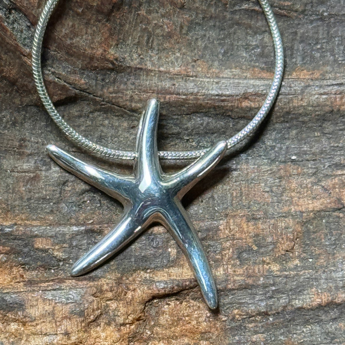 Sterling Silver Starfish Pendant Italian Sterling Silver Chain