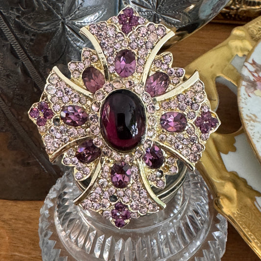 Vintage Lavender Purple Rhinestone Pin Pendant