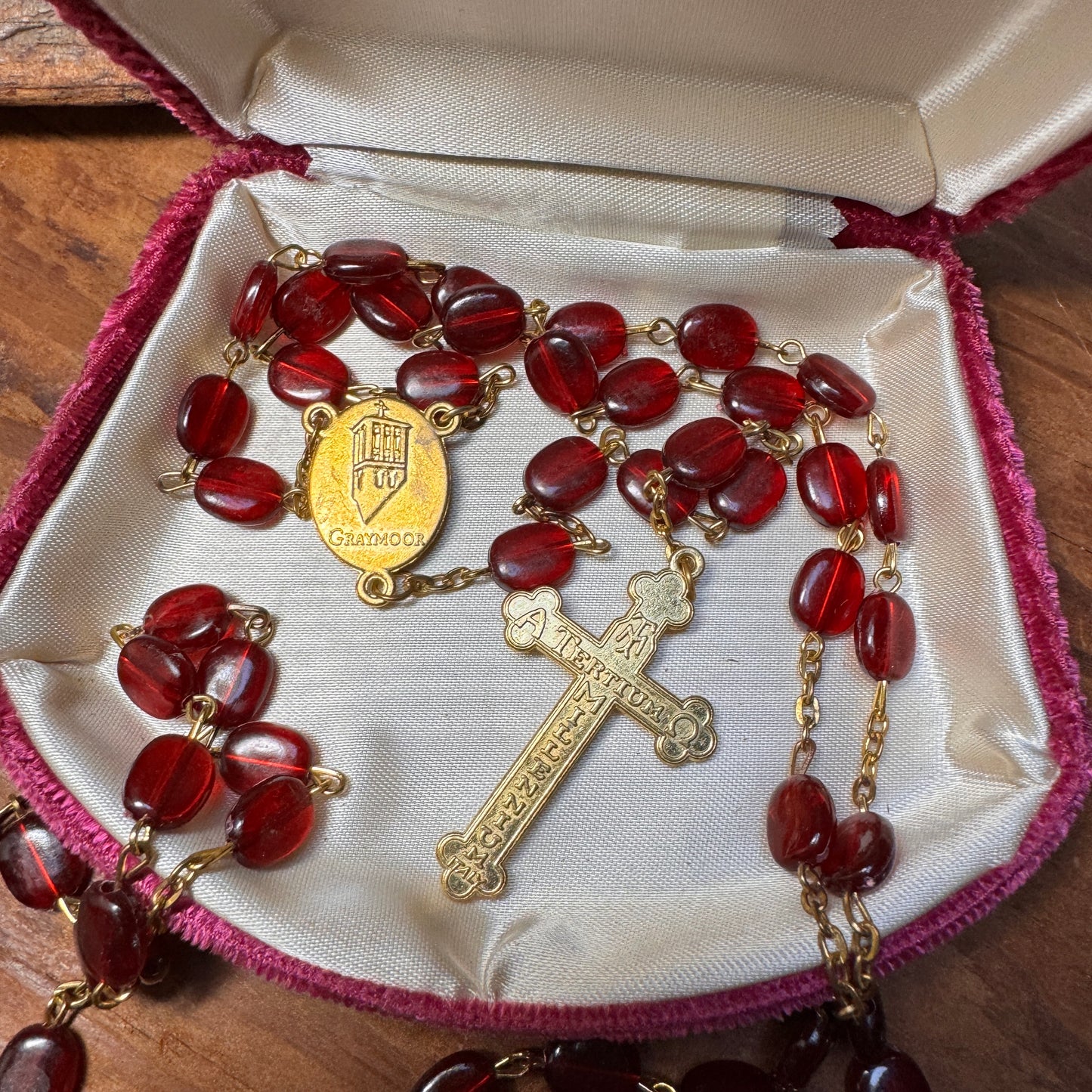 Italian Tertum Millennium Red Plastic Rosary