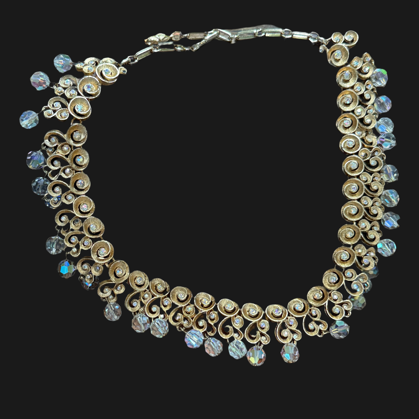 Francoise Rhinestone Collar Necklace Vintage