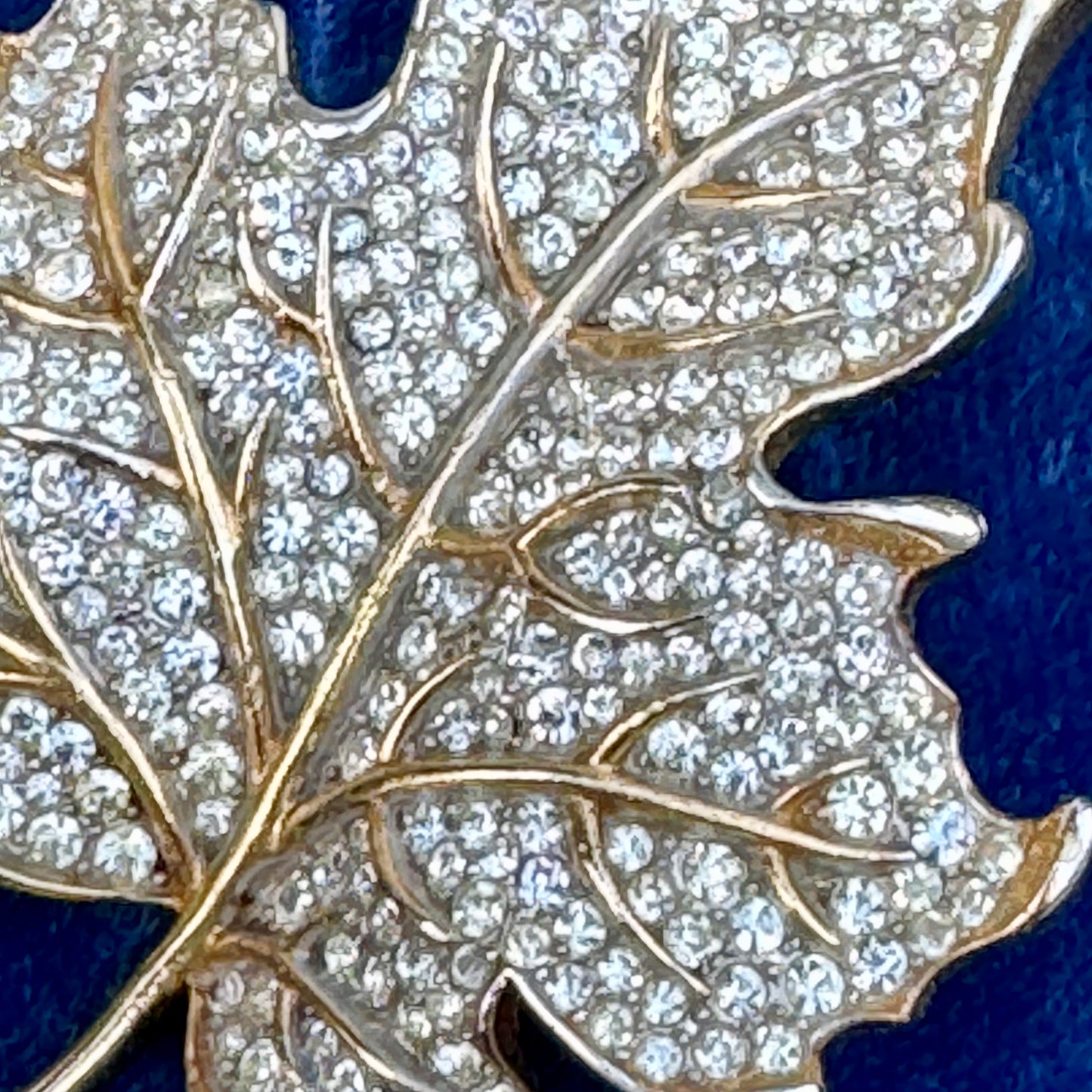 Vintage Trifari Rhinestone Maple Leaf Pin