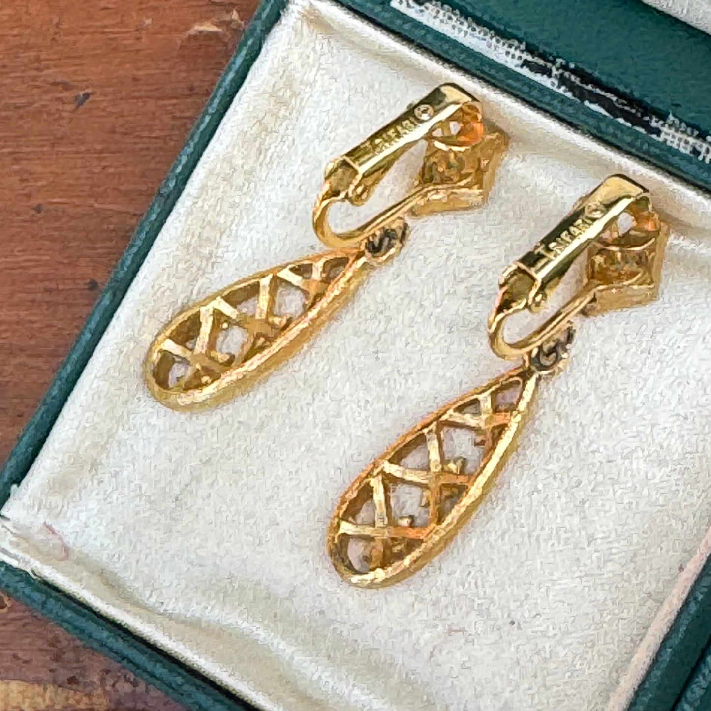Vintage Trifari Pierced Dangling Earrrings