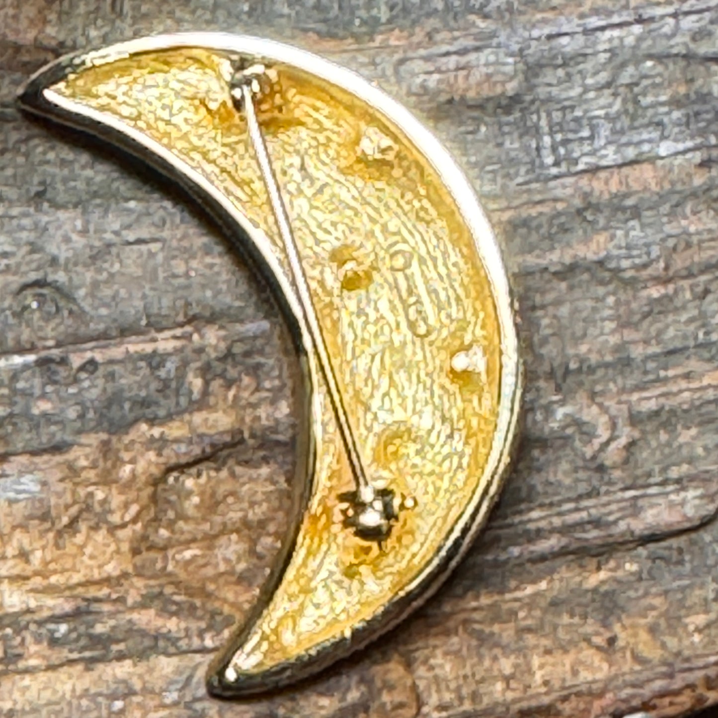 Vintage Christian Dior Crescent Moon Multi Faceted Rhinestone Pin