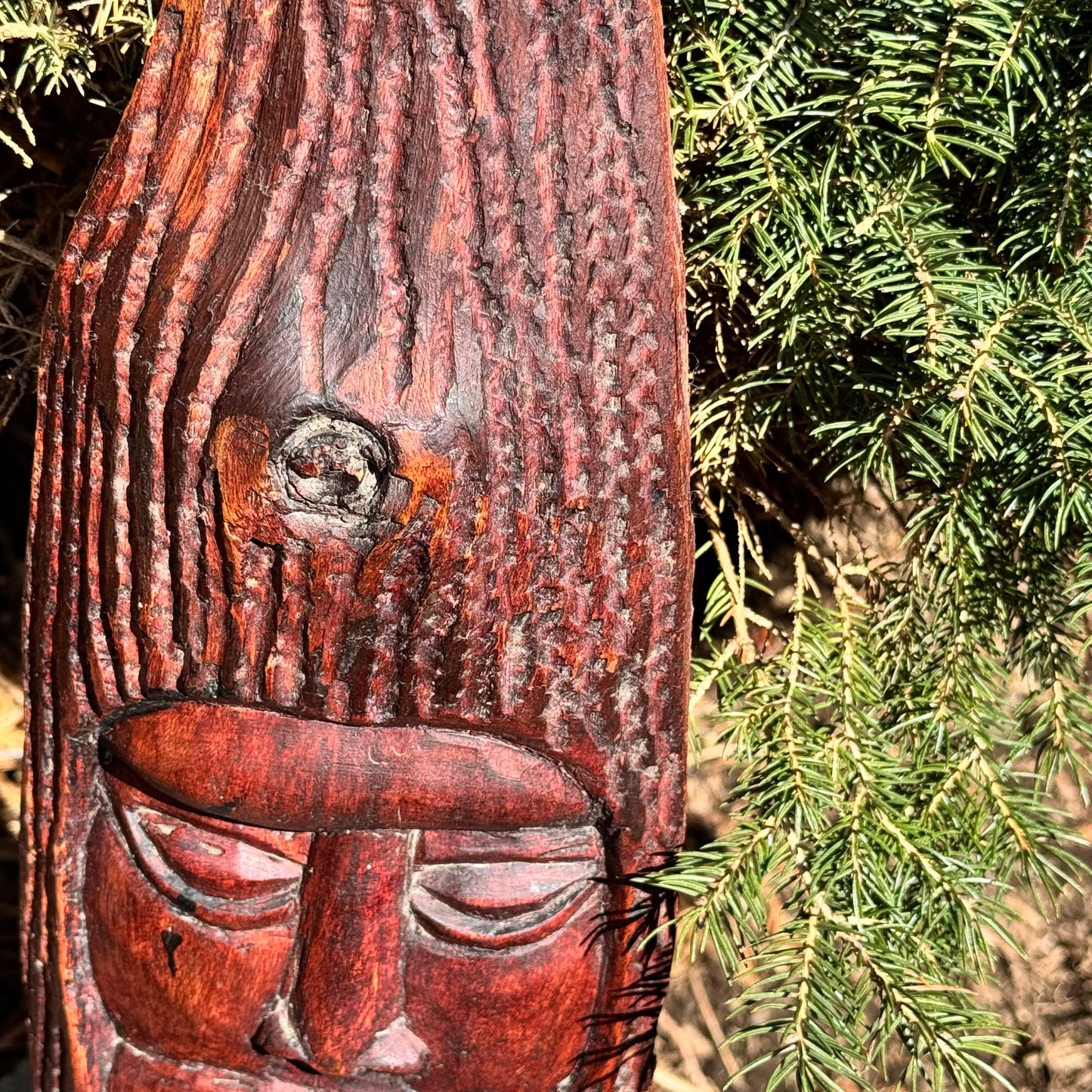 Vintage Carved Wood Folk Art Tree Spirit