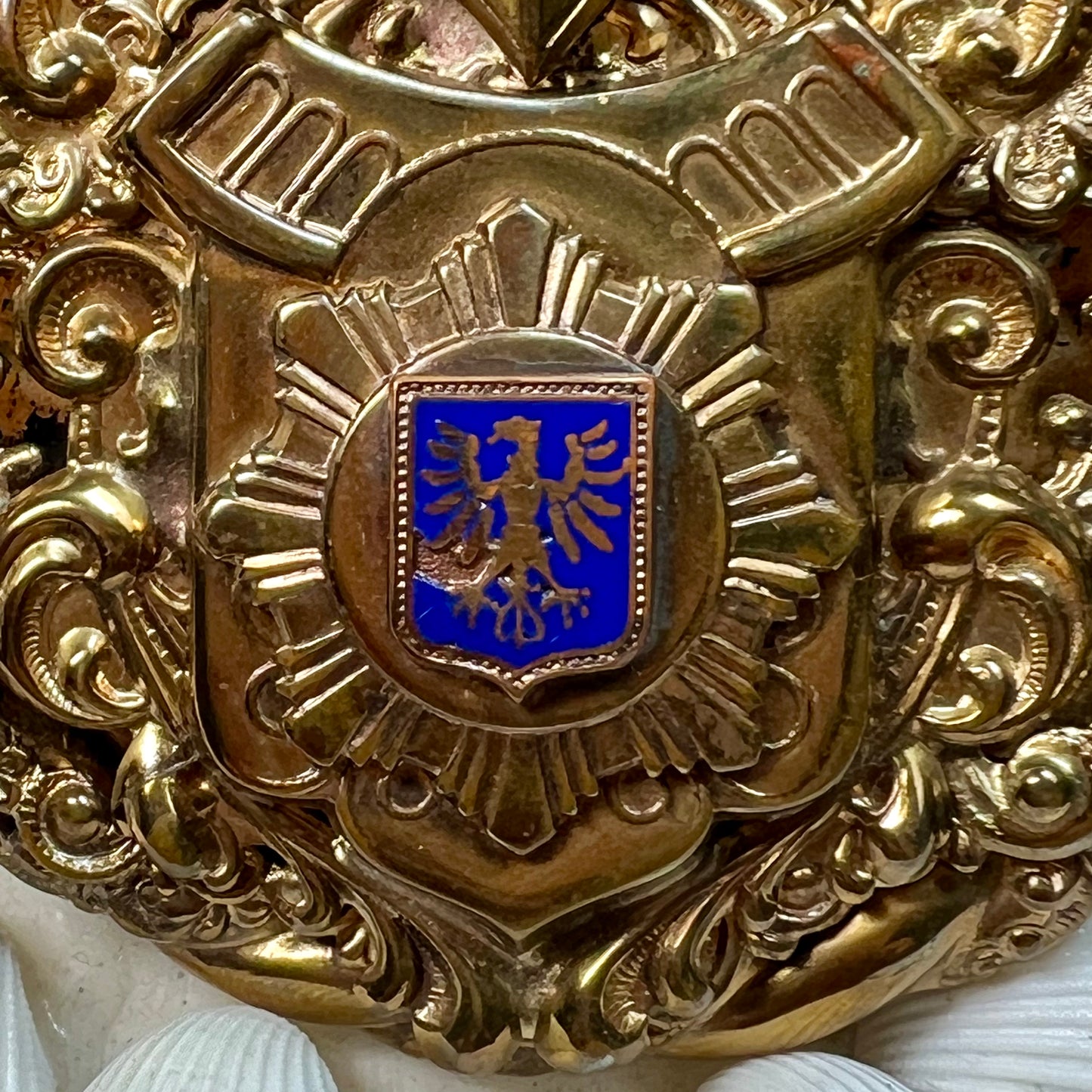 Vintage Heraldic Knight & Coat of Arms Shield Pin Pendant