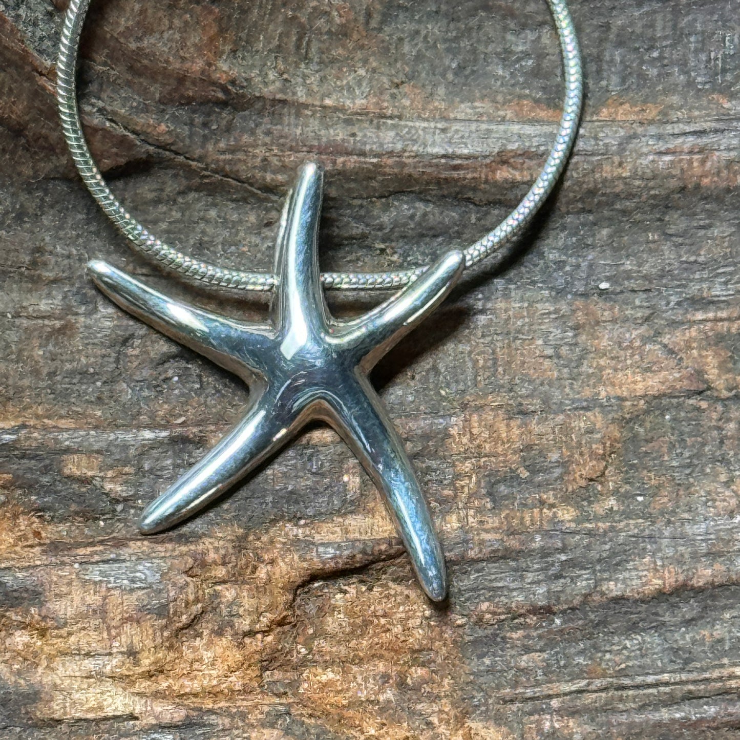 Sterling Silver Starfish Pendant Italian Sterling Silver Chain