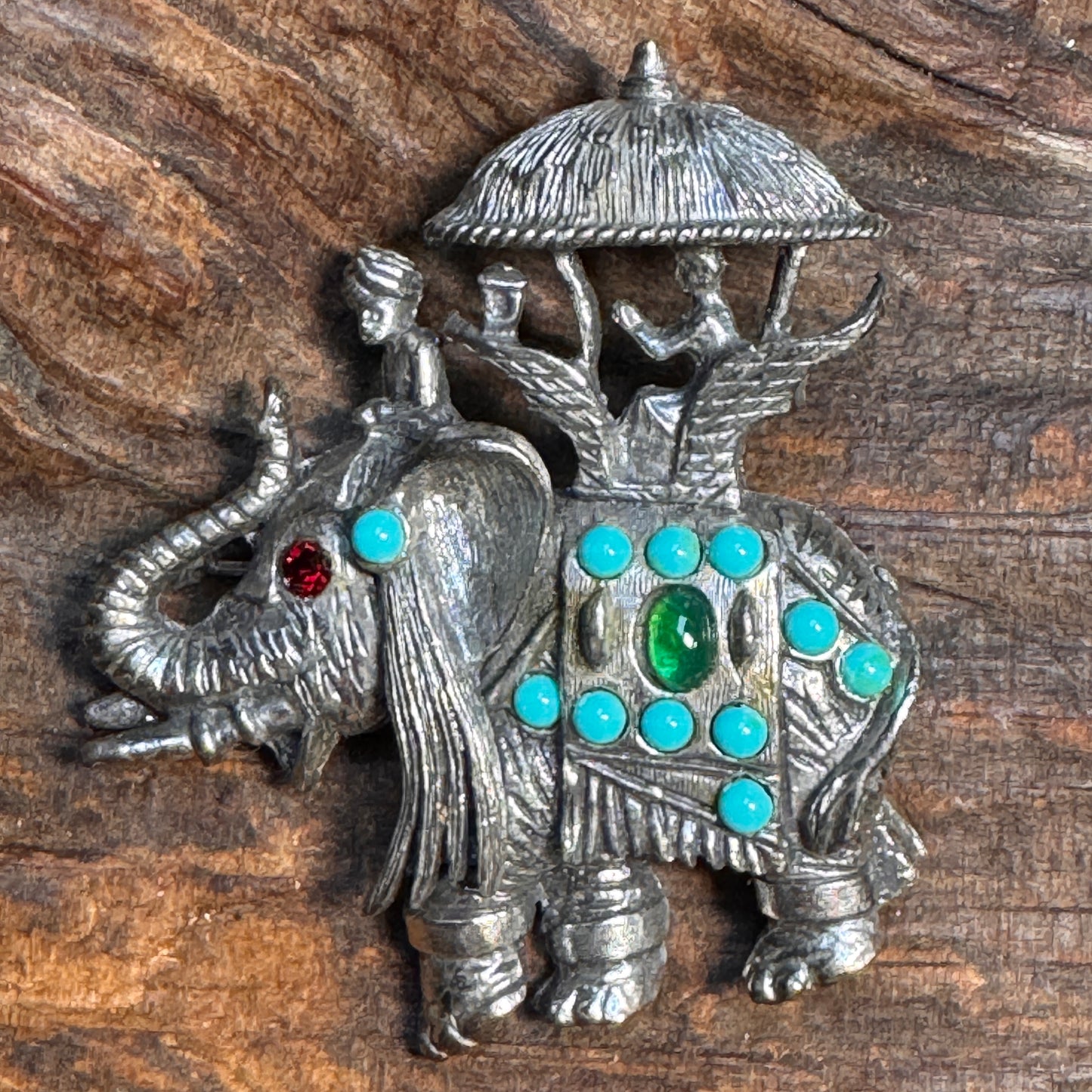 Vintage Unsigned Hattie Carnegie Elephant Brooch Pin