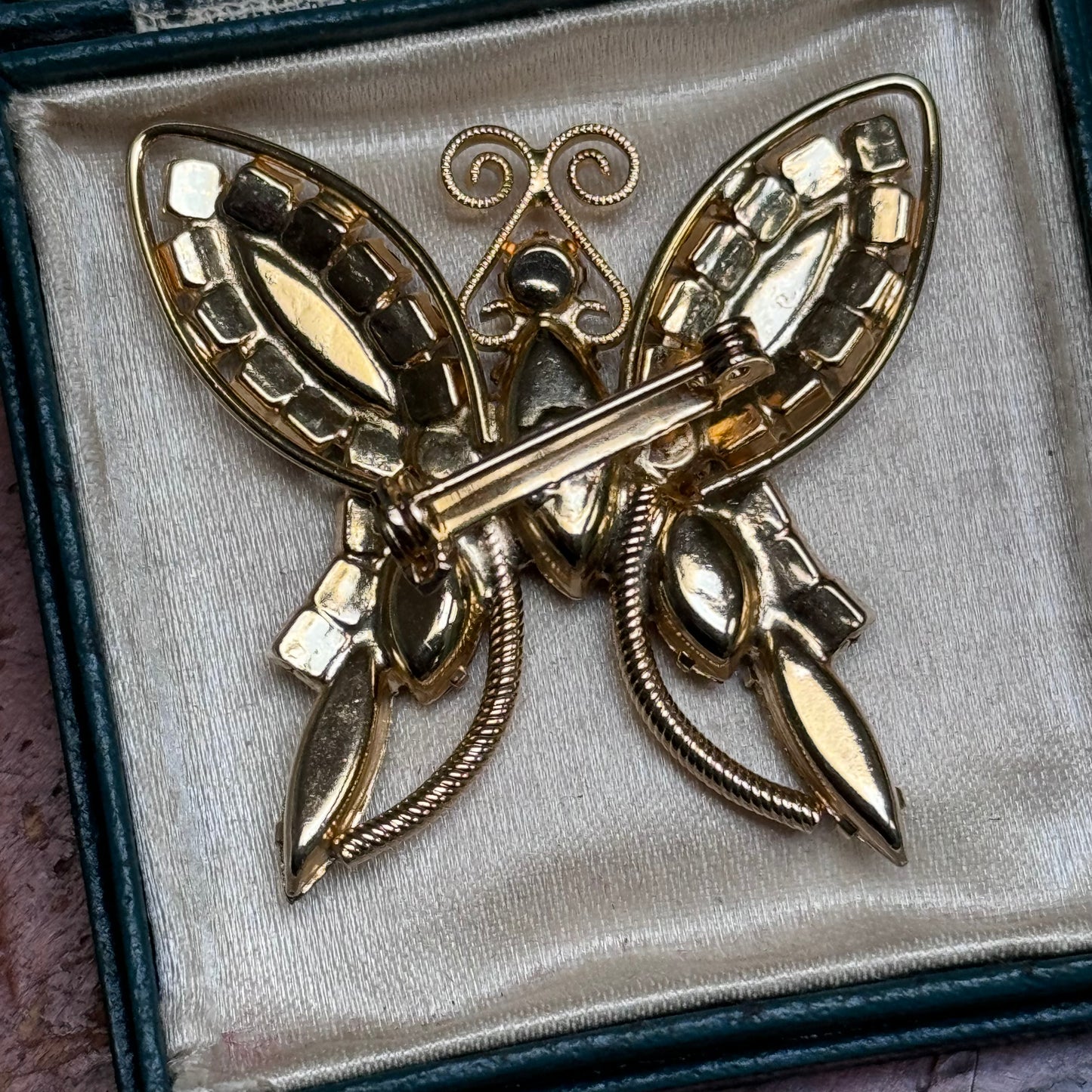 Vintage Juliana D & E Stylized Rhinestone Butterfly Pin