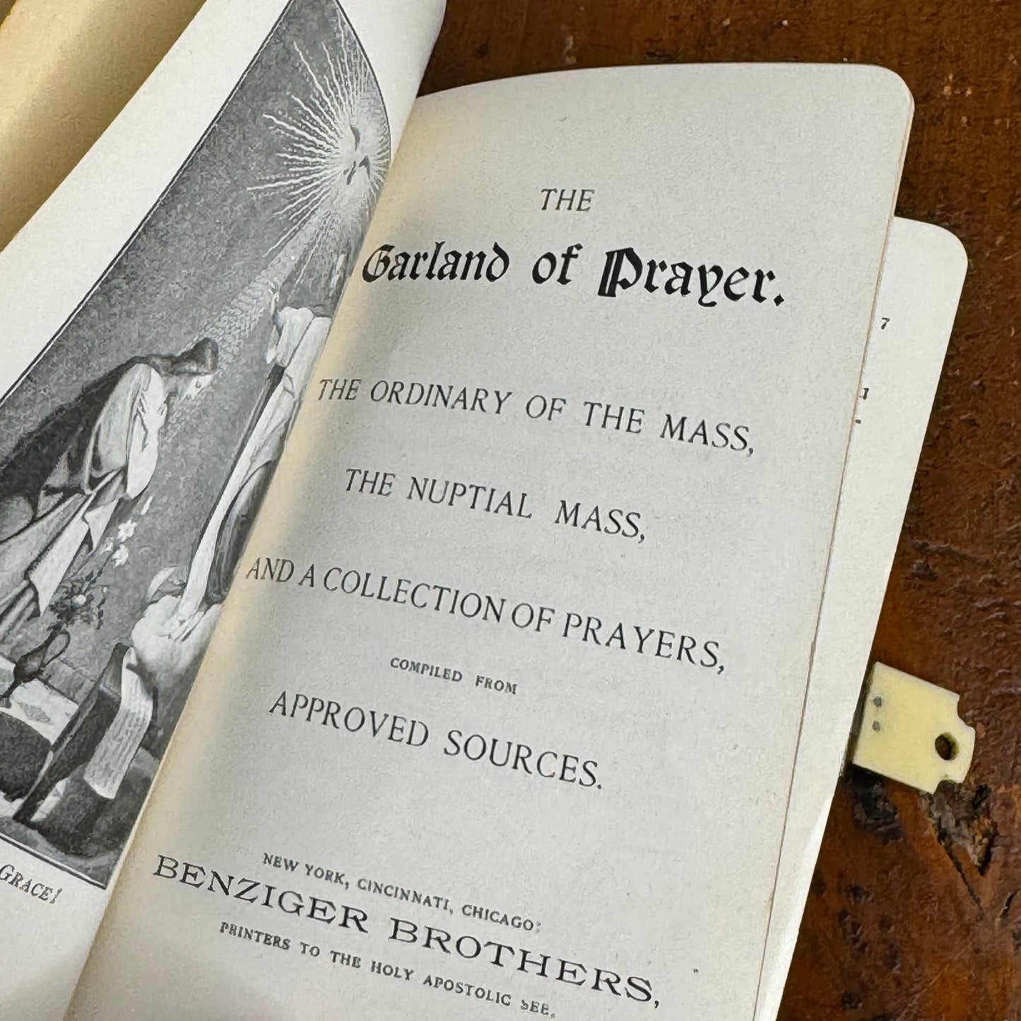Antique Miniature Celluloid Garland of Prayer Book 1898