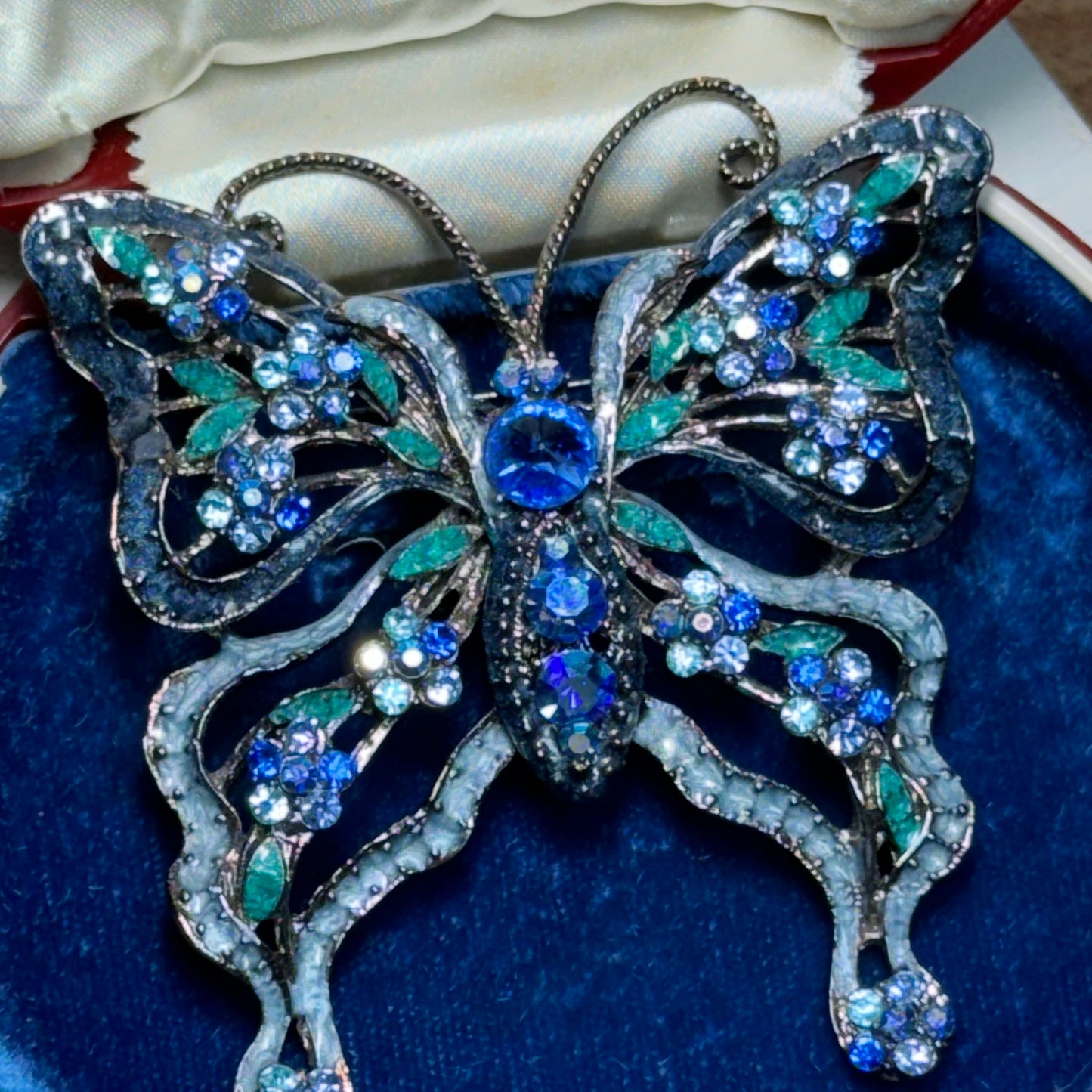 Large Rhinestone Butterfly Pin