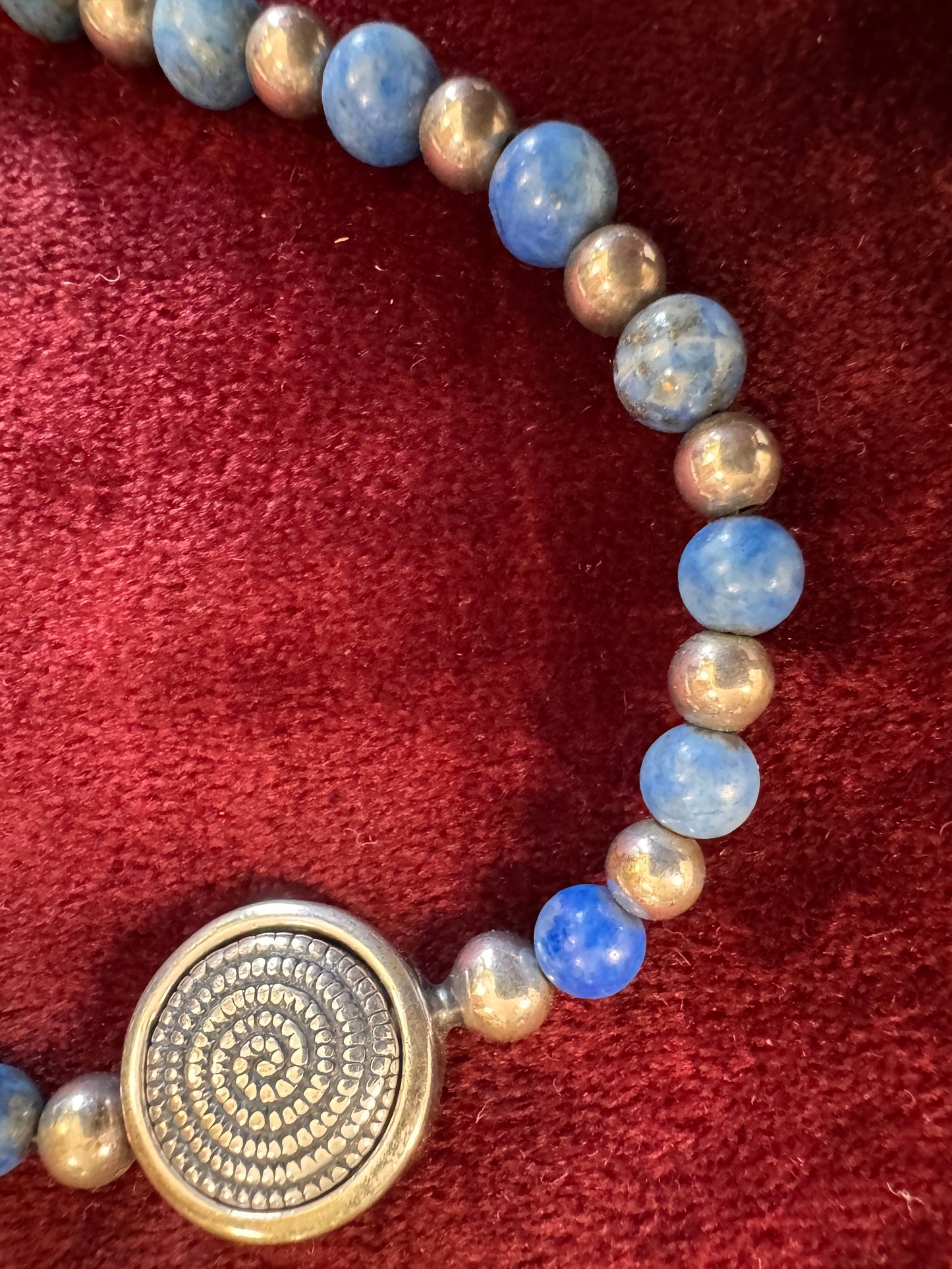 Carolyn Pollack Relios Lapis and Sterling SIlver Bead Necklace