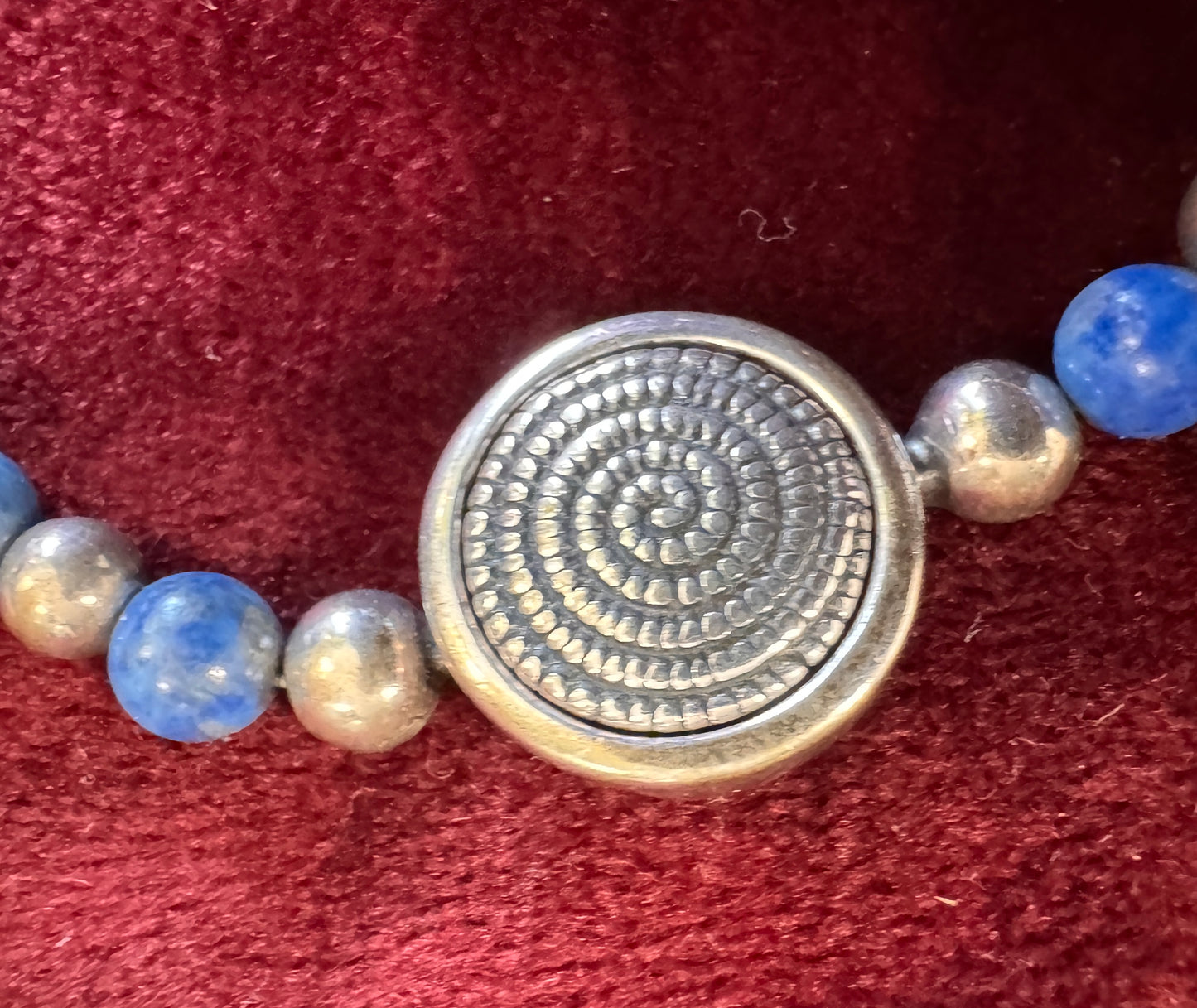 Carolyn Pollack Relios Lapis and Sterling SIlver Bead Necklace