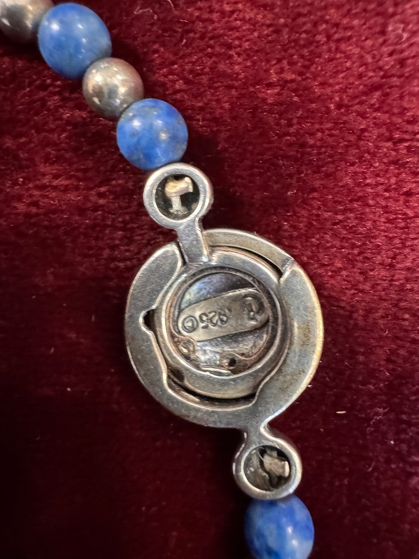 Carolyn Pollack Relios Lapis and Sterling SIlver Bead Necklace